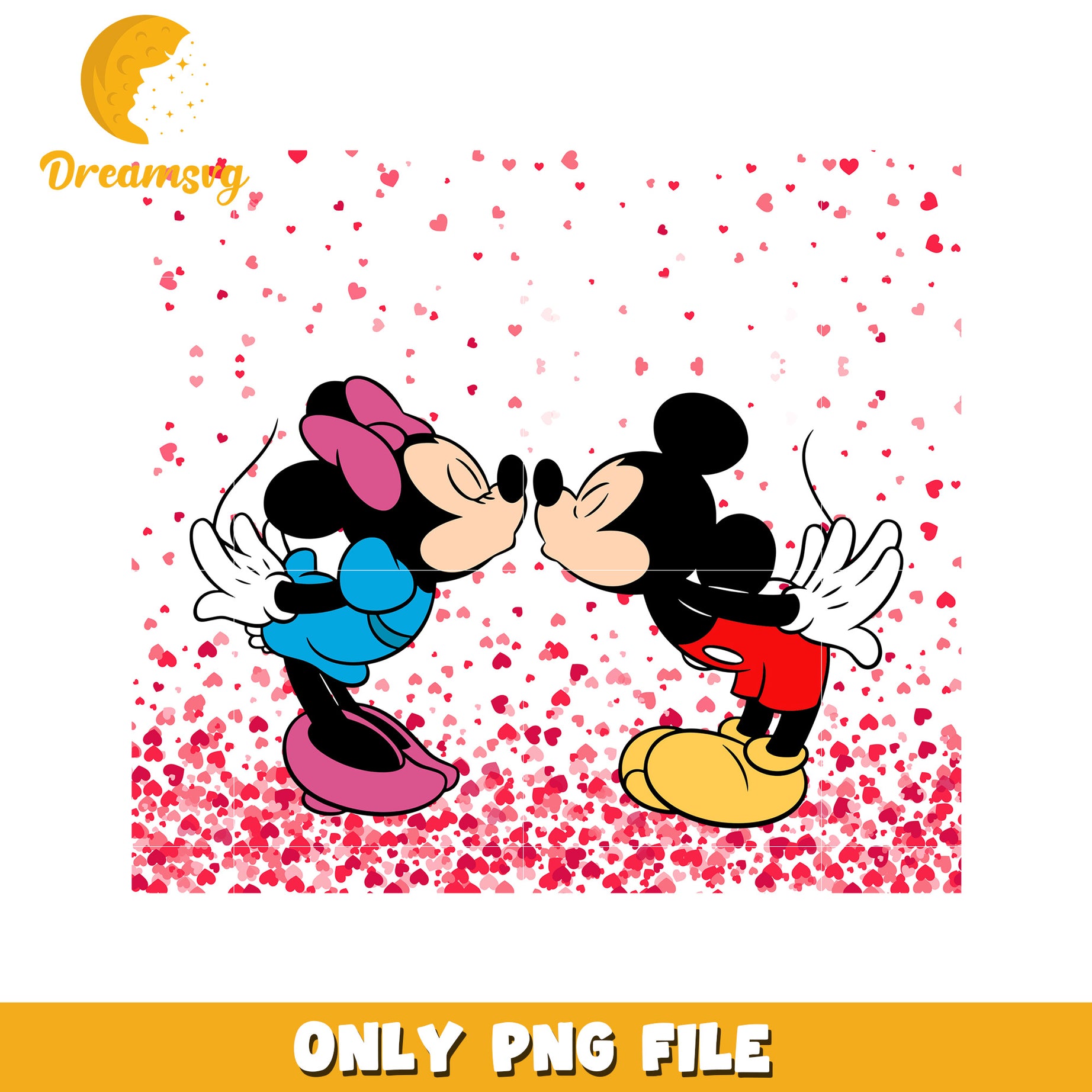 Minnie Mickey Kiss PNG Valentine Design