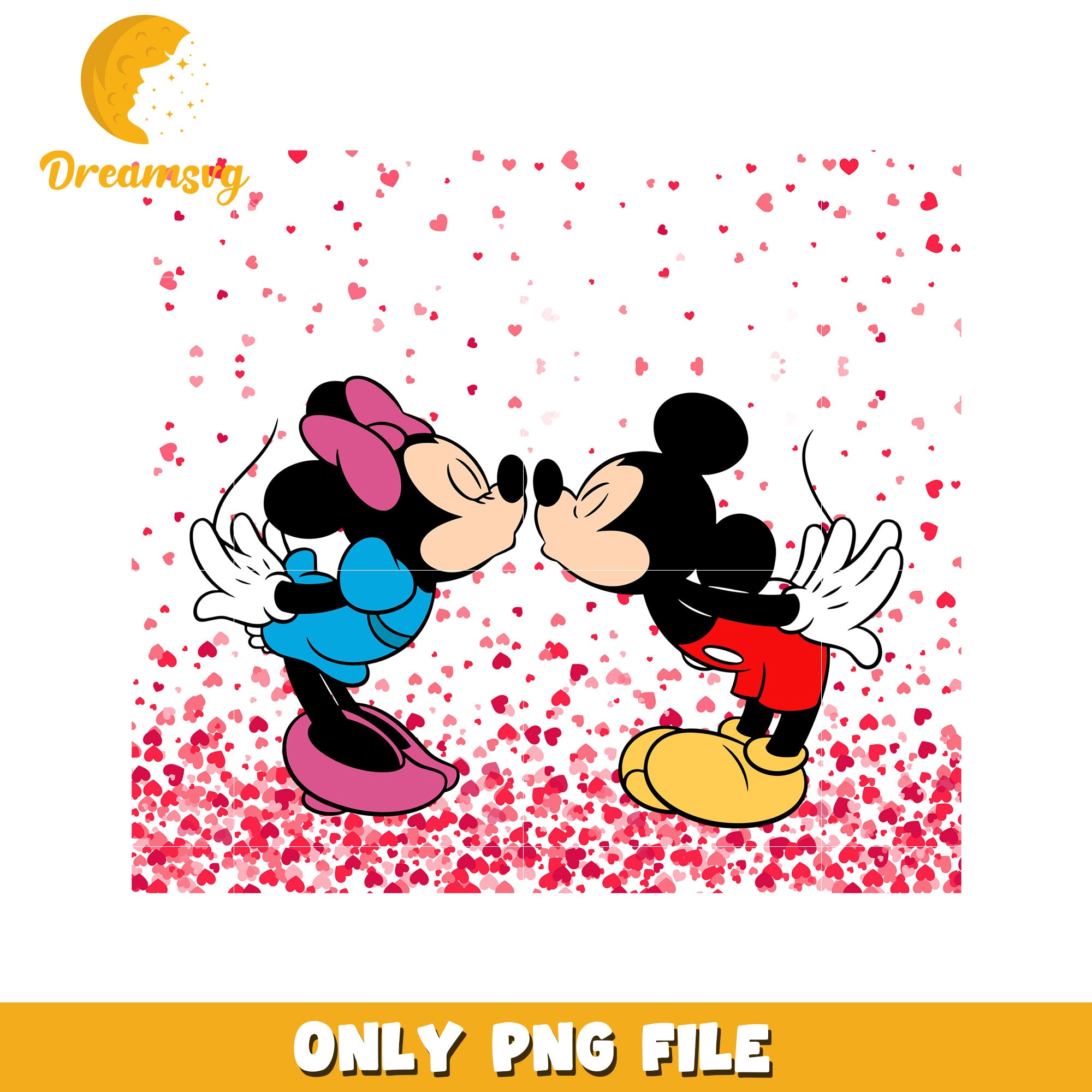 Minnie Mickey Kiss PNG Valentine Design