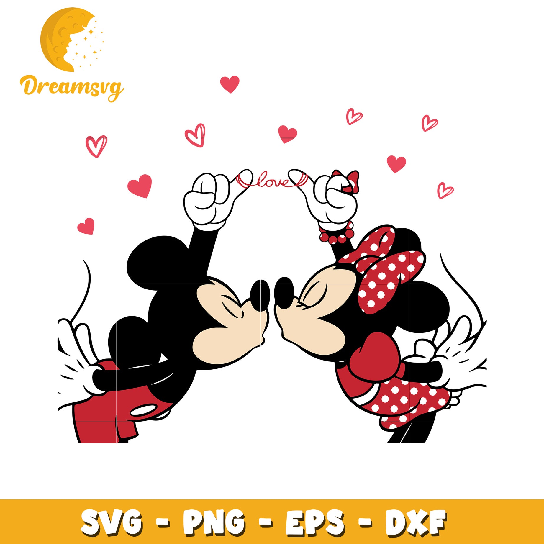 Minnie Mickey Kiss SVG Cut File