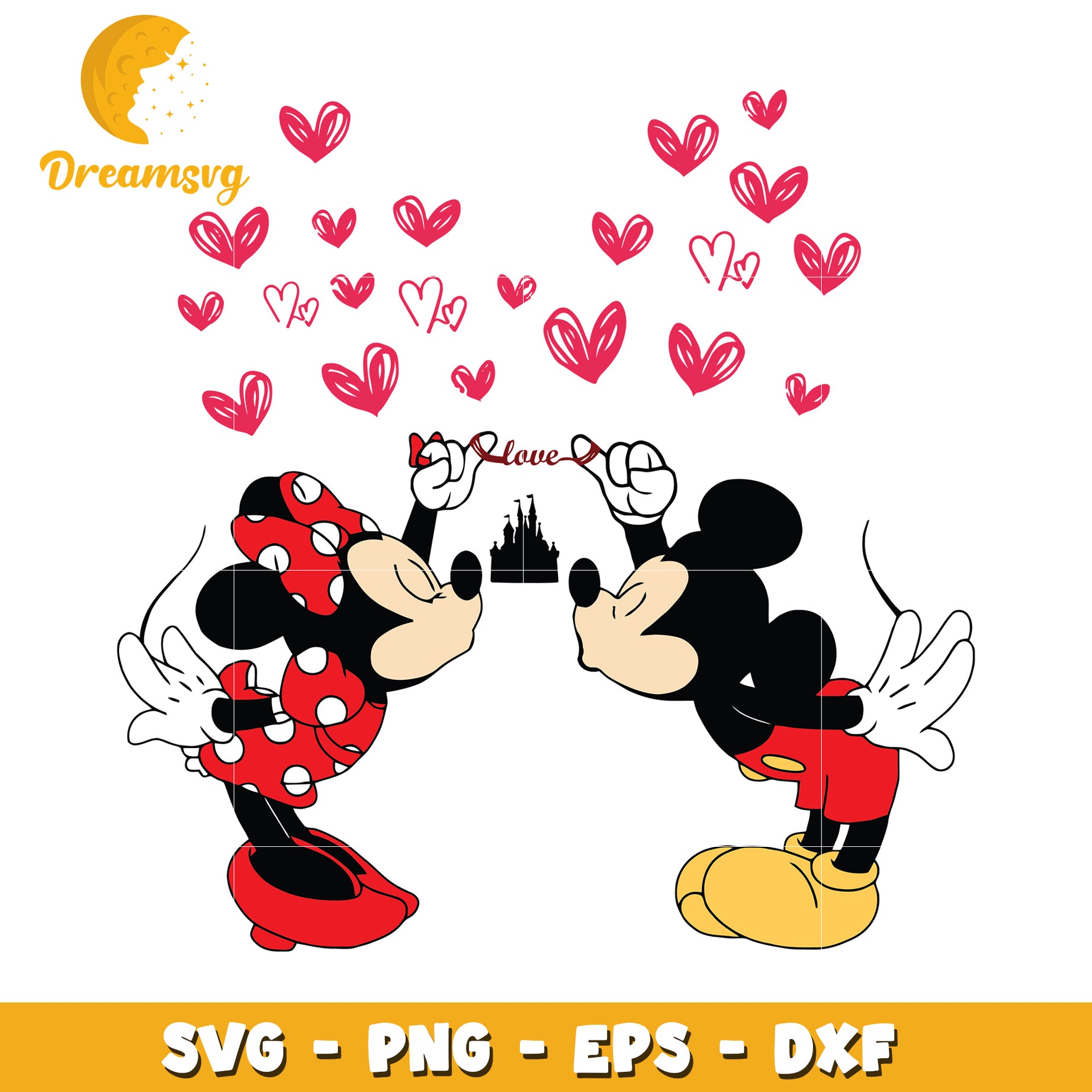 Minnie Mickey Kiss SVG PNG EPS DXF