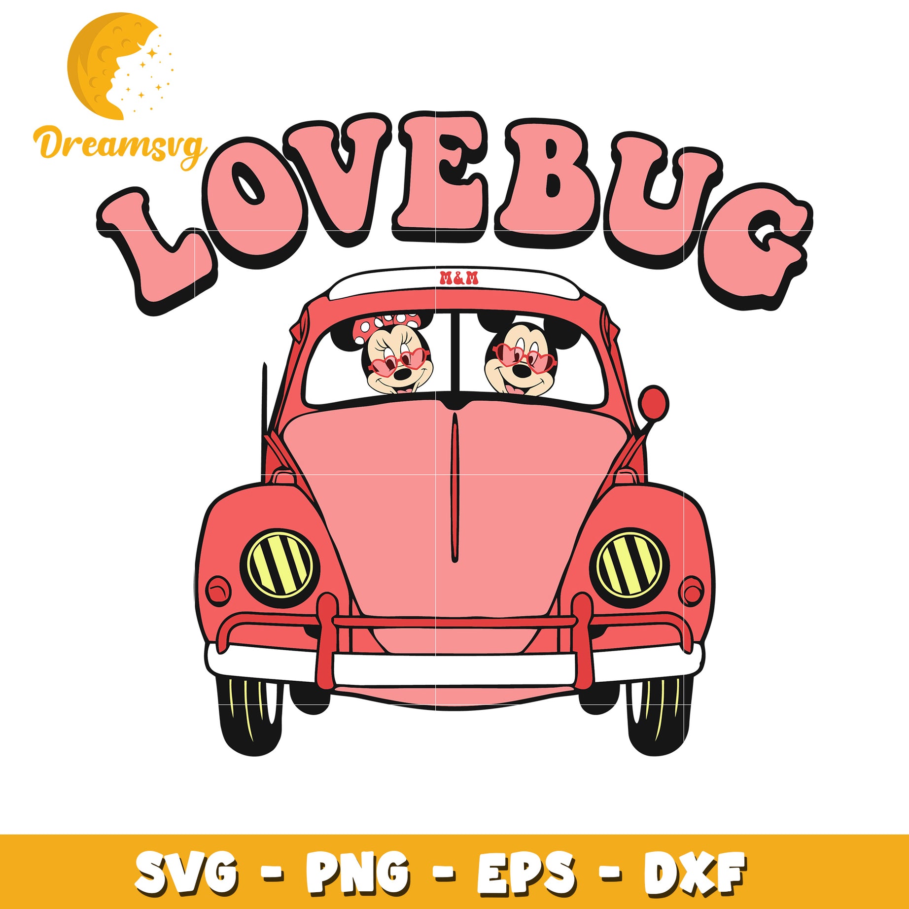 Minnie Mickey Love Bug Car SVG PNG EPS DXF