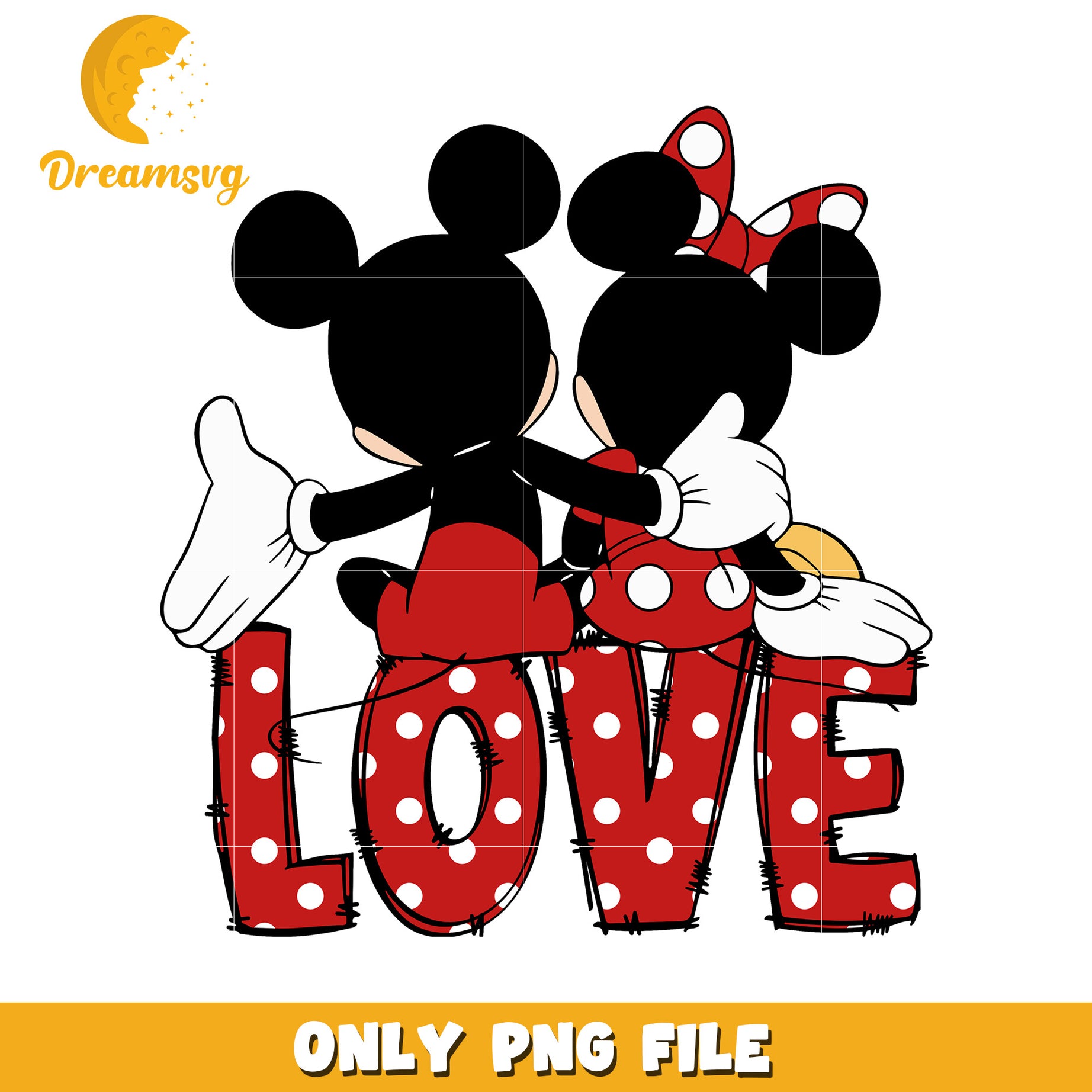 Minnie Mickey Love PNG Design