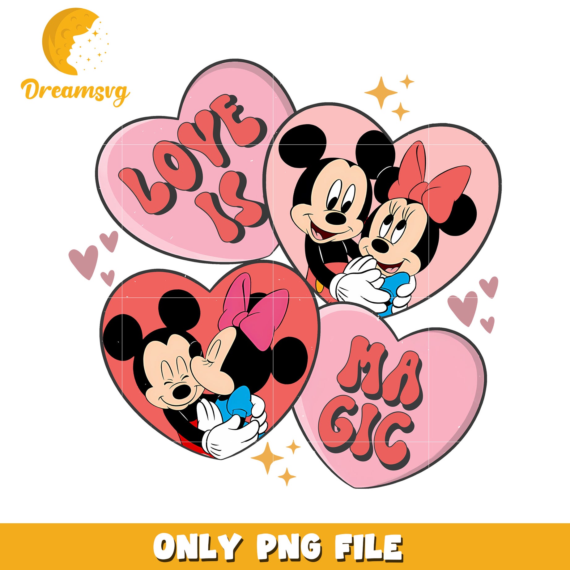 Minnie Mickey Love PNG Valentine