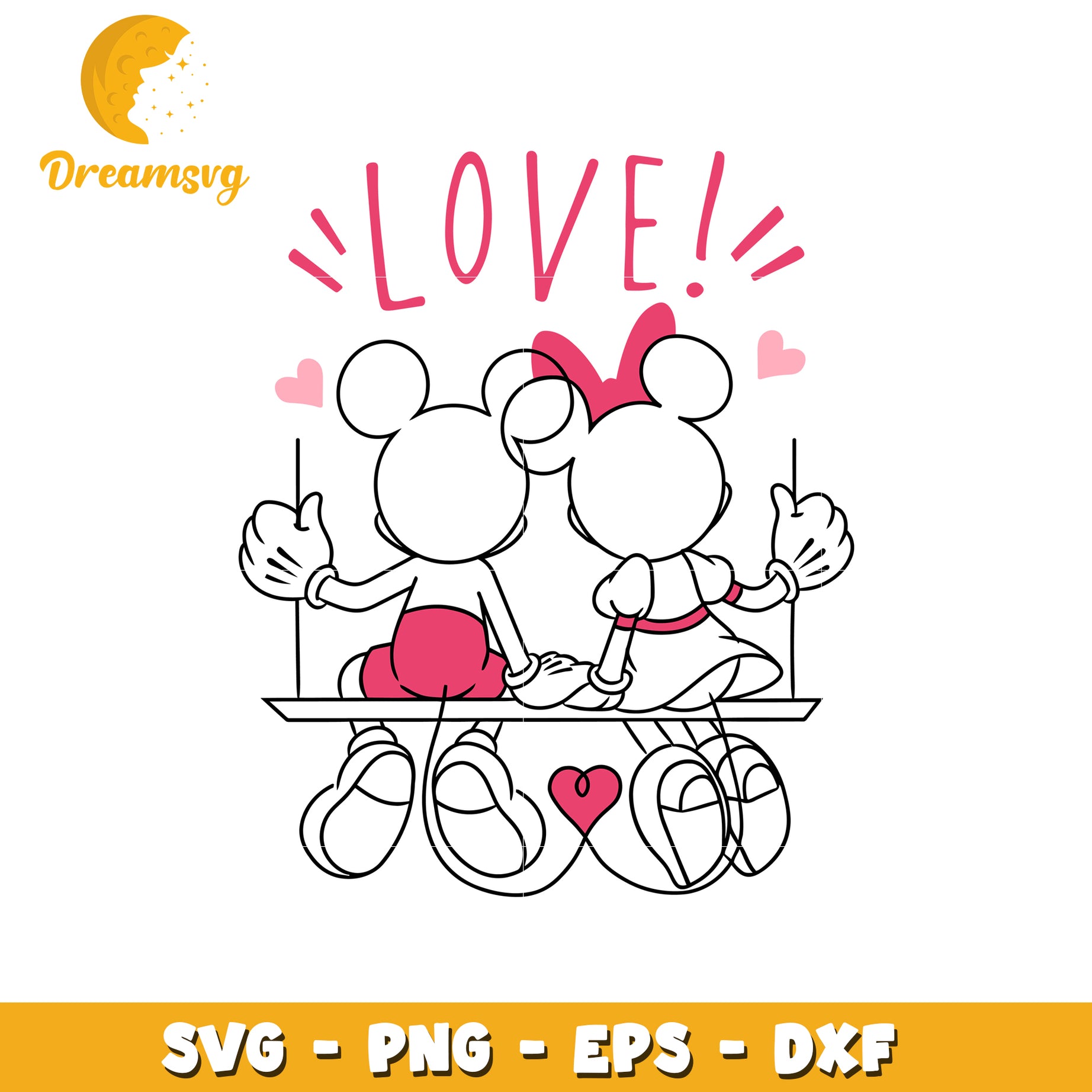 Minnie Mickey Love SVG Cut File