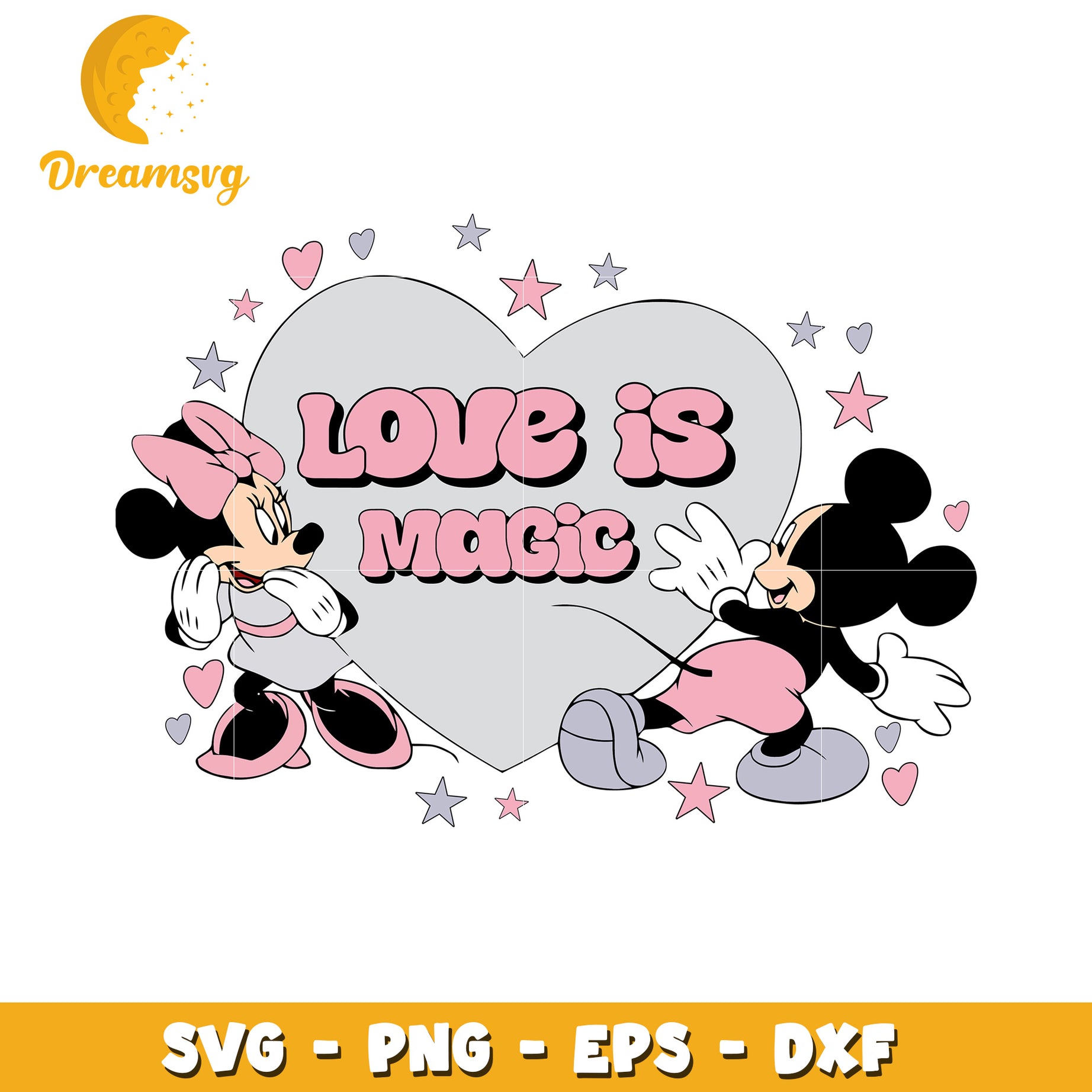 Minnie Mickey Love is Magic SVG Cut File