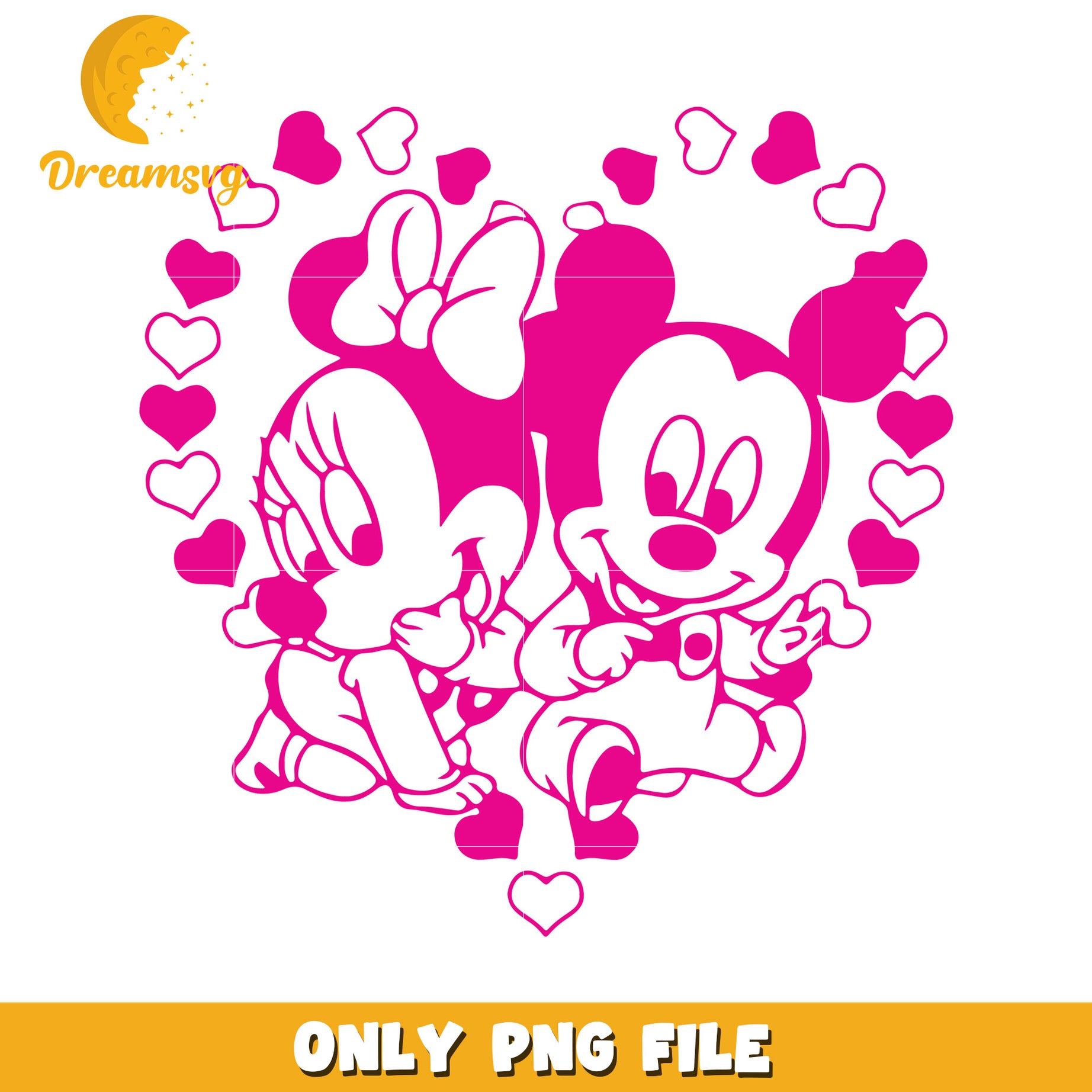 Minnie Mickey Mouse PNG Love Heart