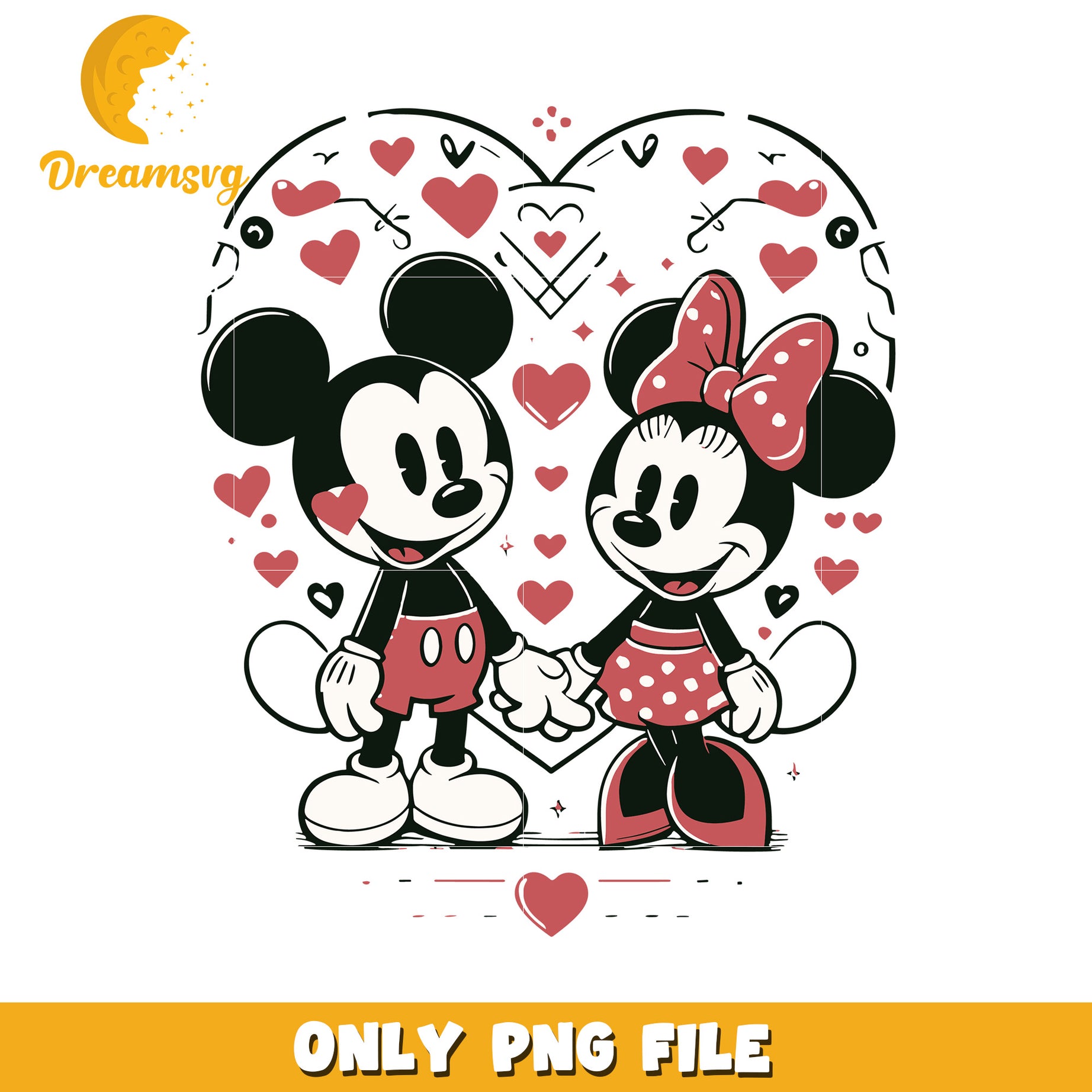 Minnie Mickey PNG Valentine Clipart