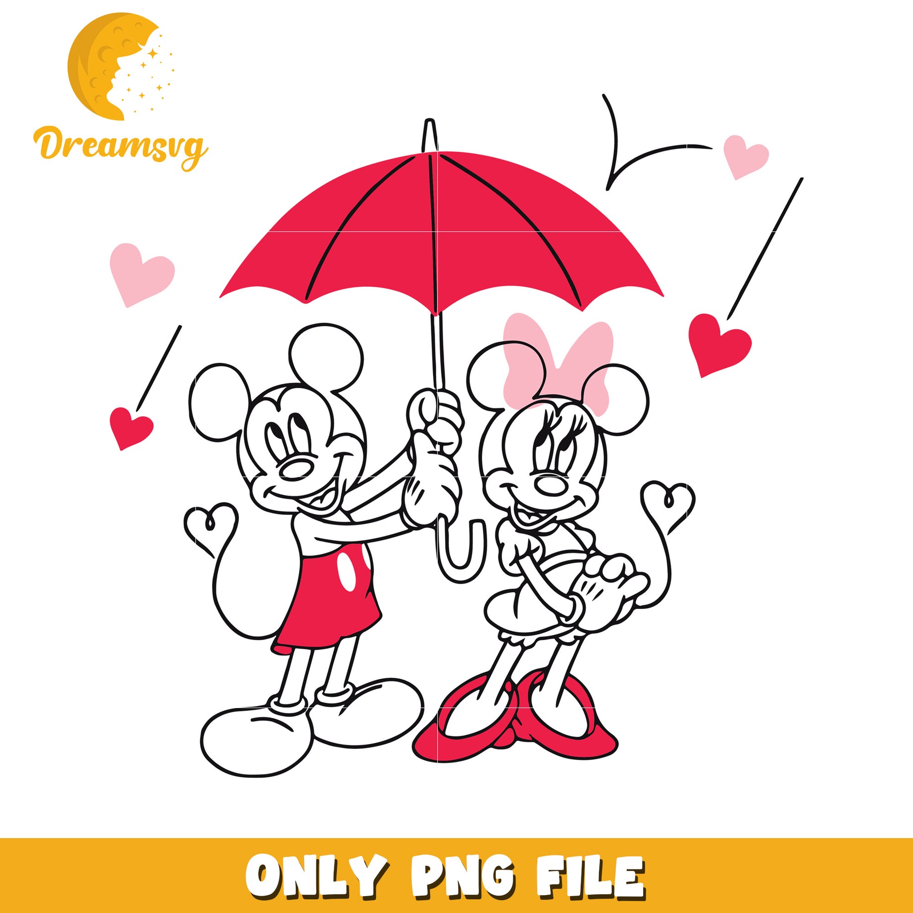 Minnie Mickey PNG Valentine Love