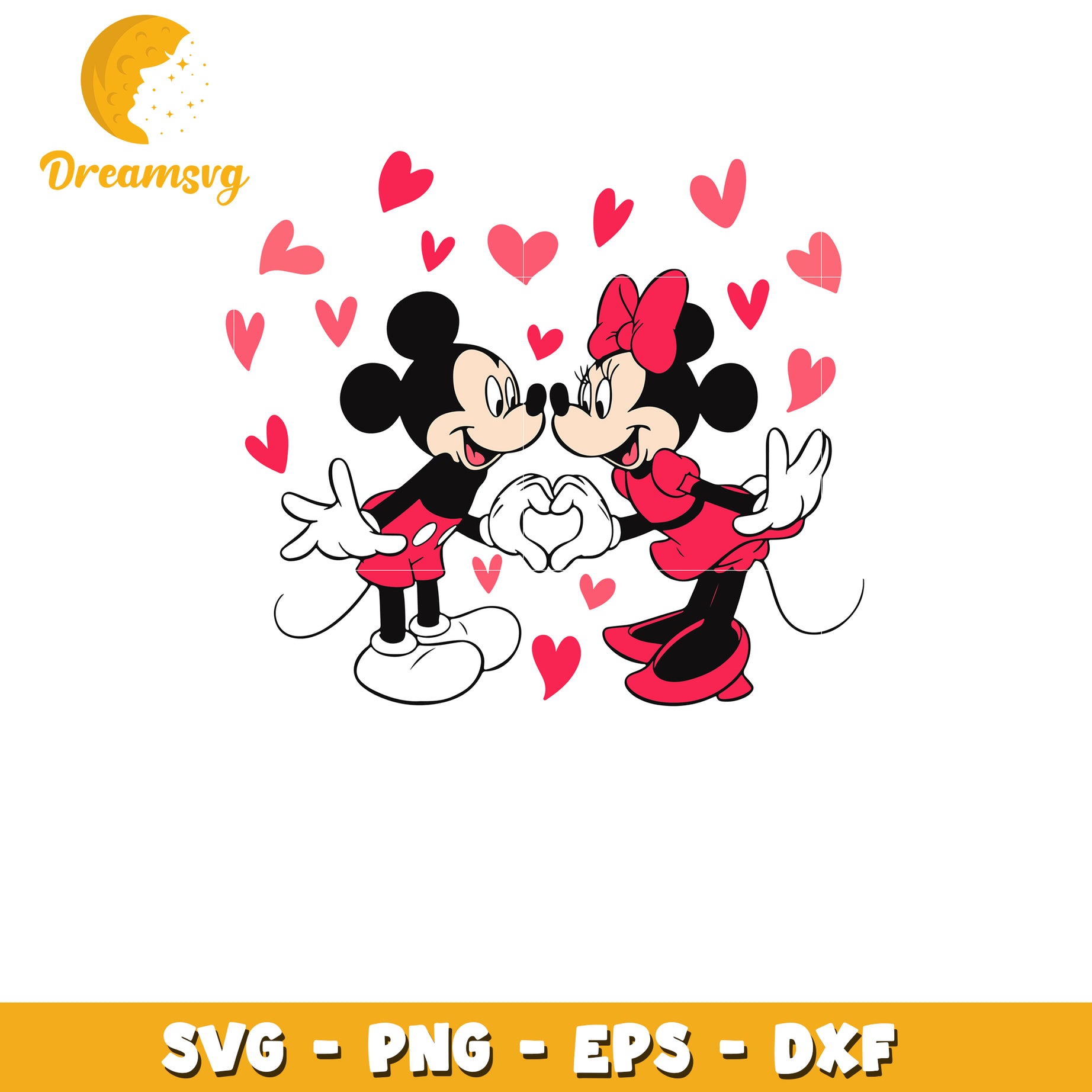 Minnie Mickey SVG Valentine Hearts