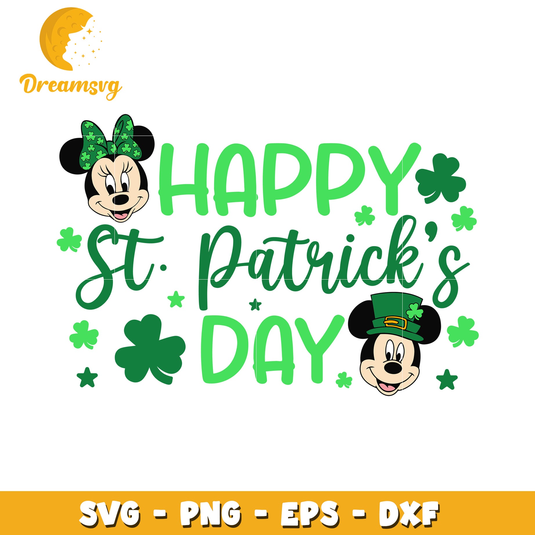 Minnie Mickey St Patricks Day SVG PNG EPS DXF