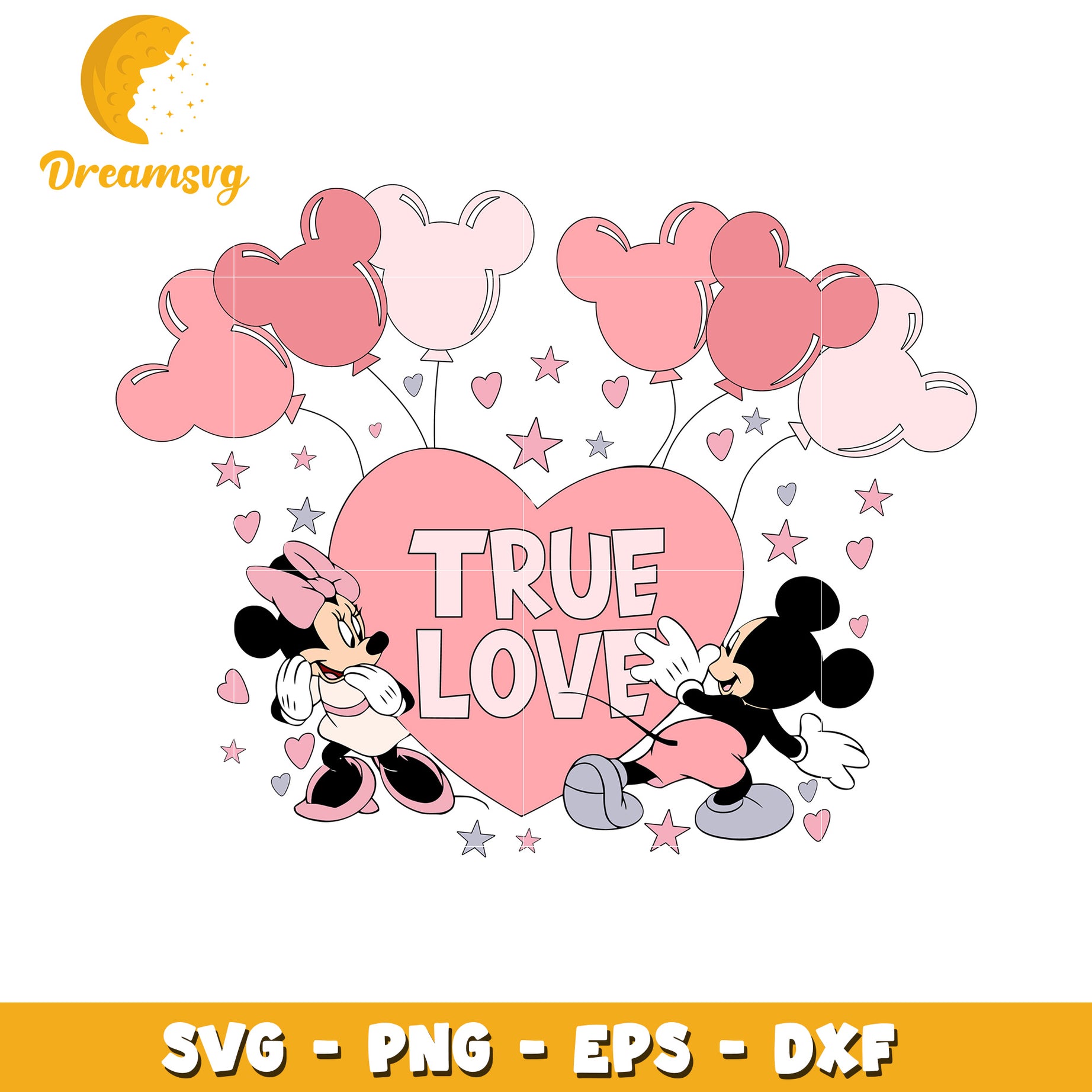 Minnie Mickey True Love SVG Cut File