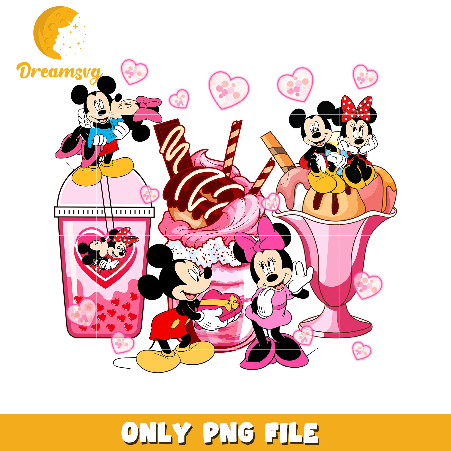 Minnie Mickey Valentine PNG Dessert