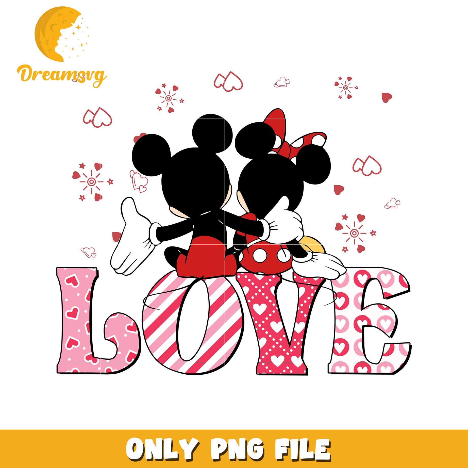 Minnie Mickey Valentine PNG Love