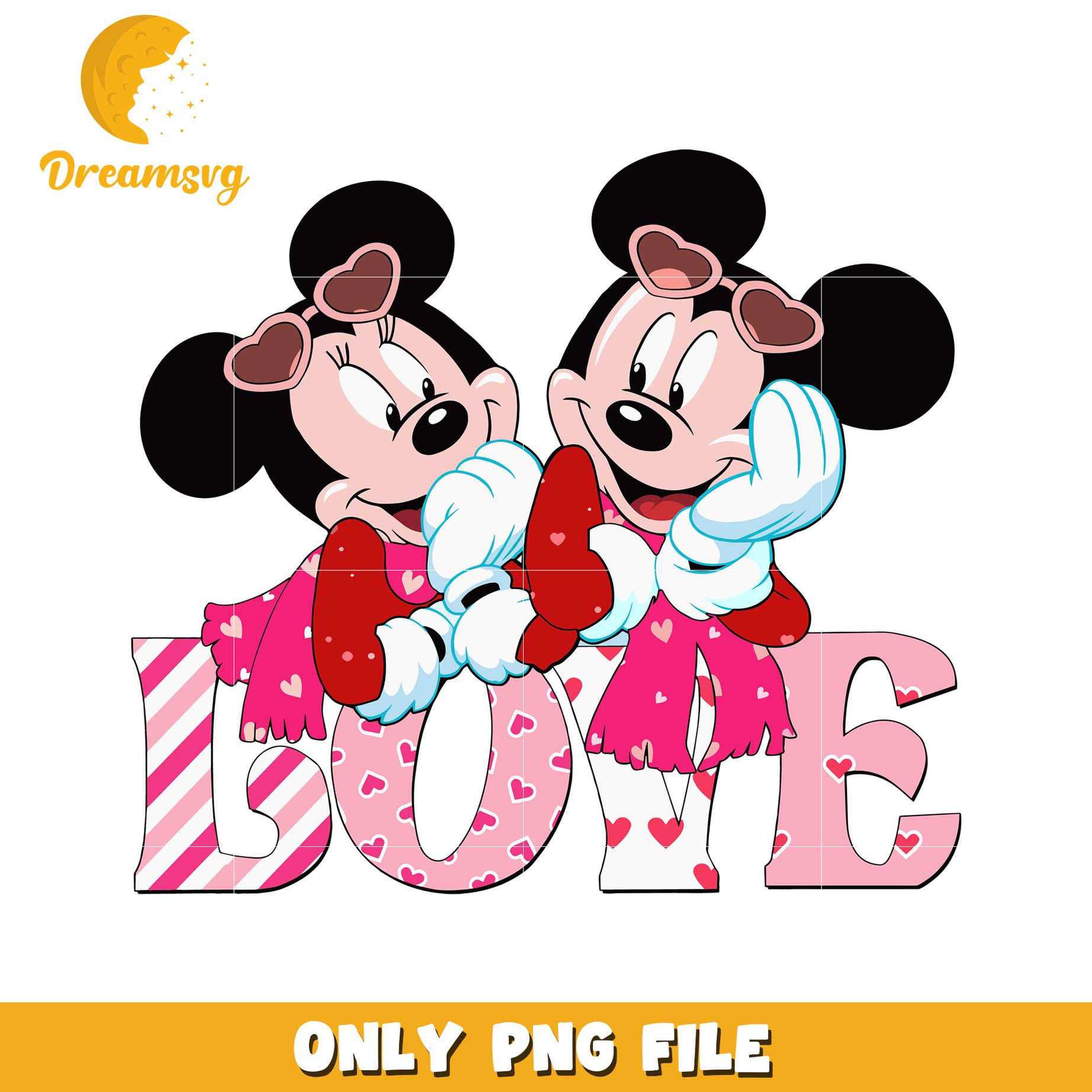 Minnie Mickey Valentine PNG Love