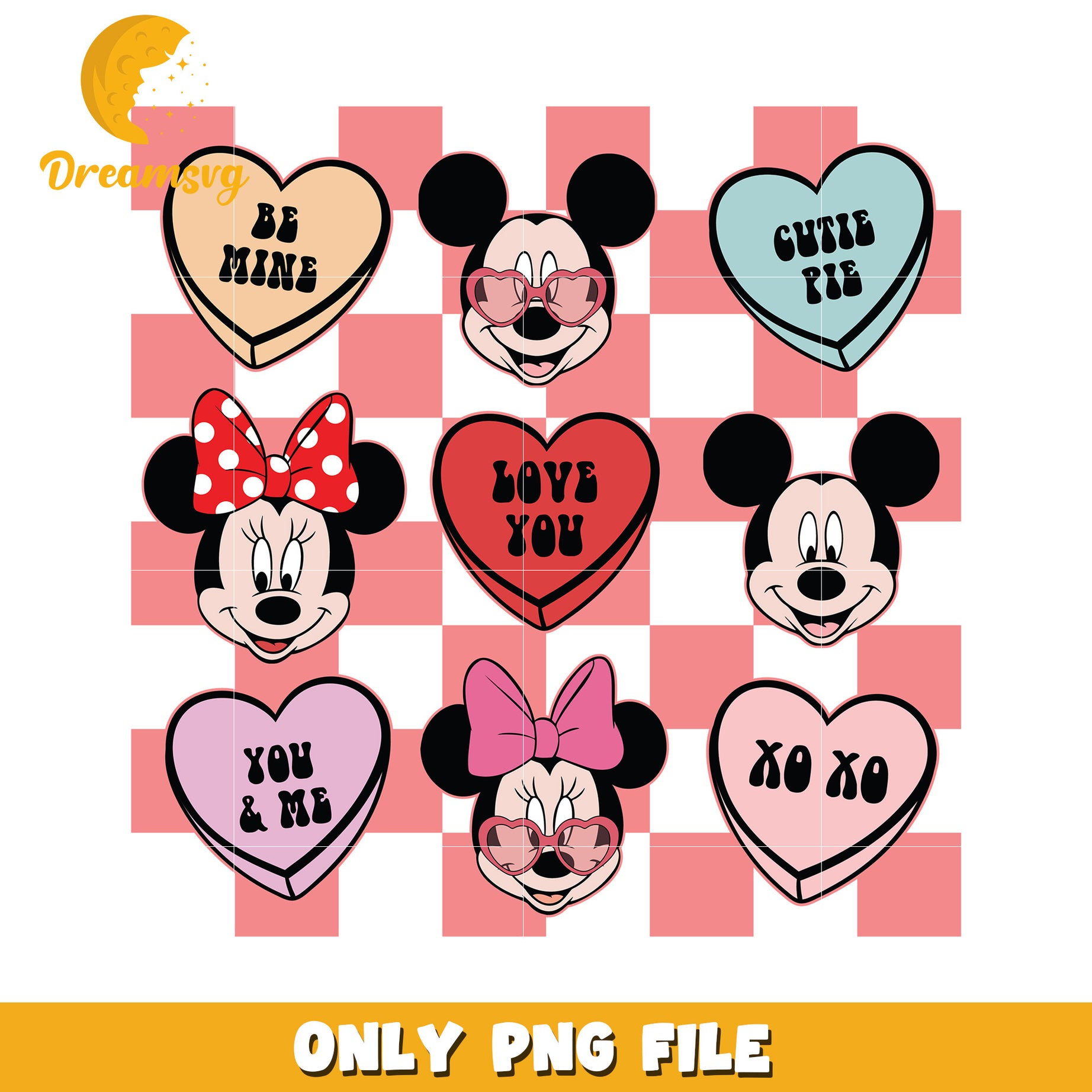 Minnie Mickey Valentine PNG Set