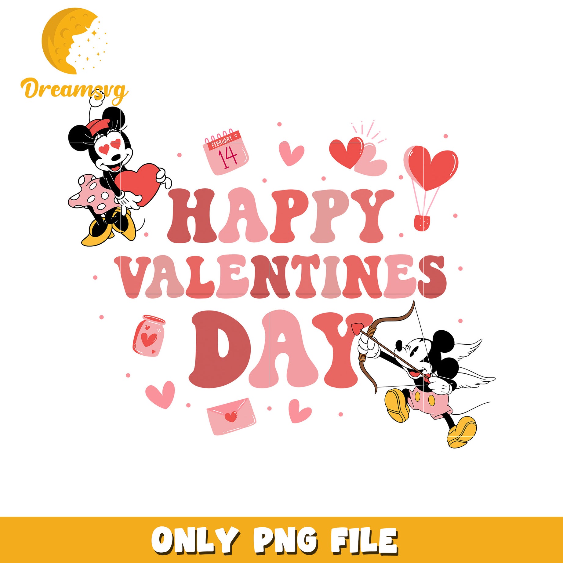 Minnie Mickey Valentines Day PNG