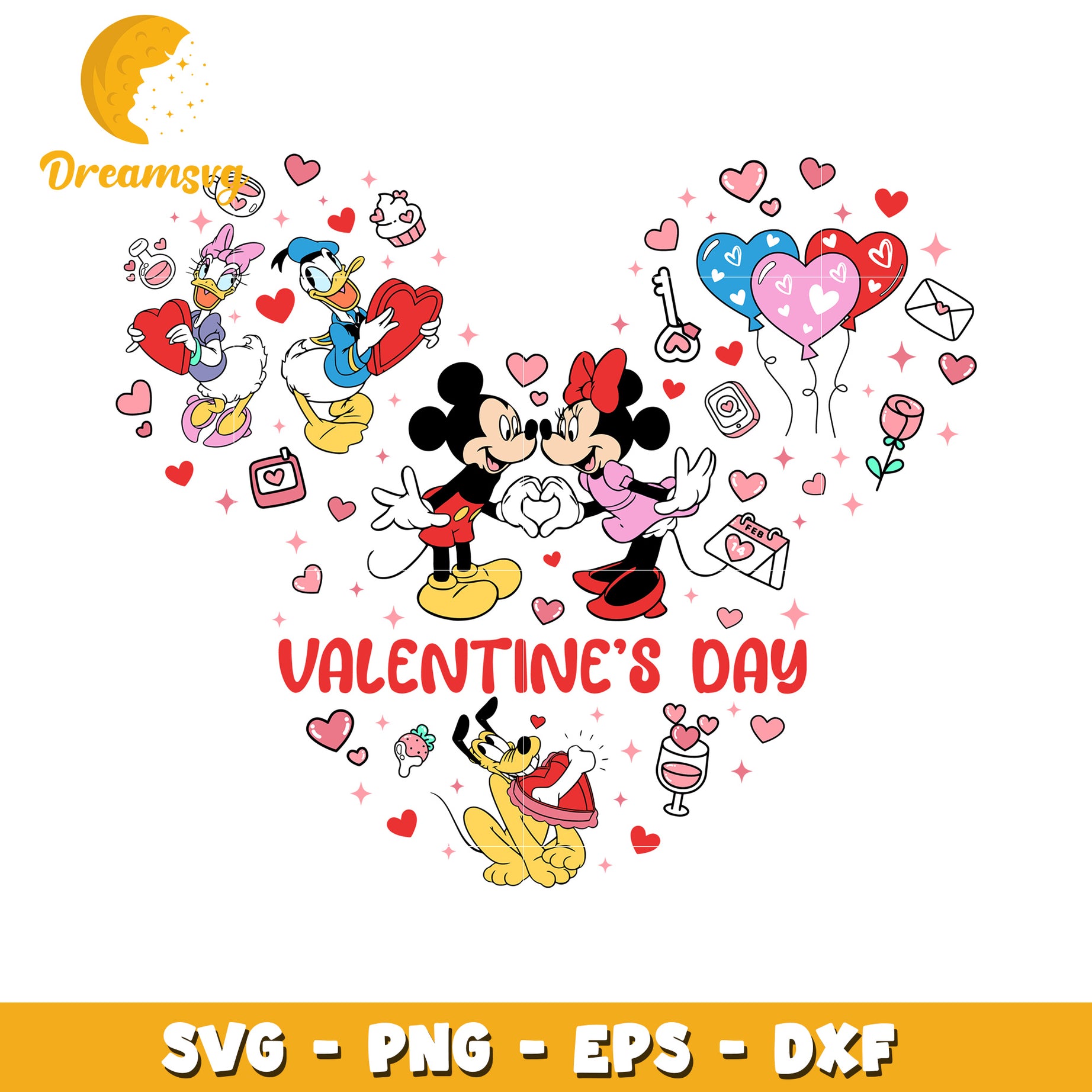 Minnie Mickey Valentines Day SVG PNG