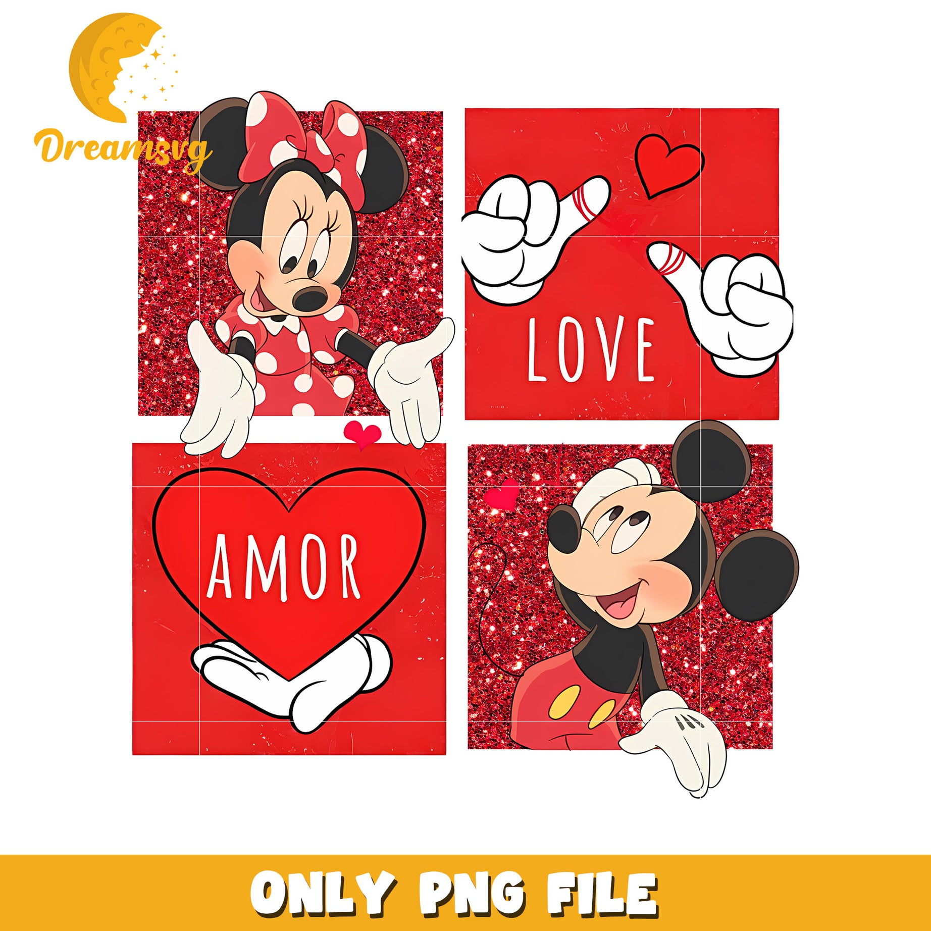 Minnie Mickey Valentines PNG