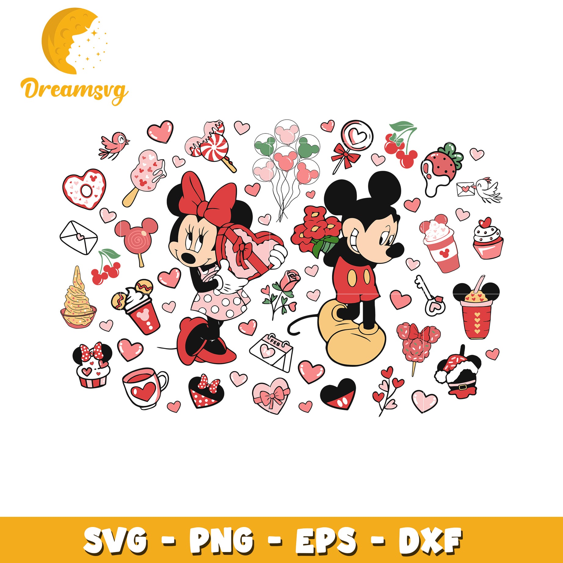 Minnie Mickey Valentines SVG Bundle