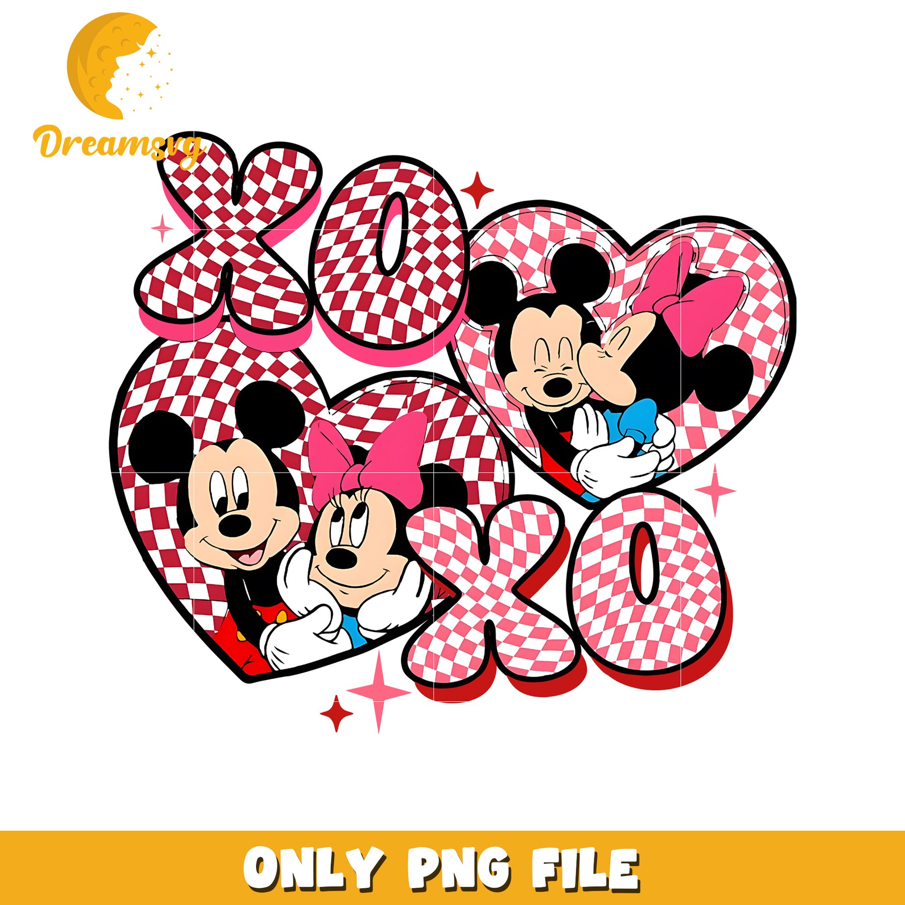 Minnie Mickey XOXO Valentines PNG