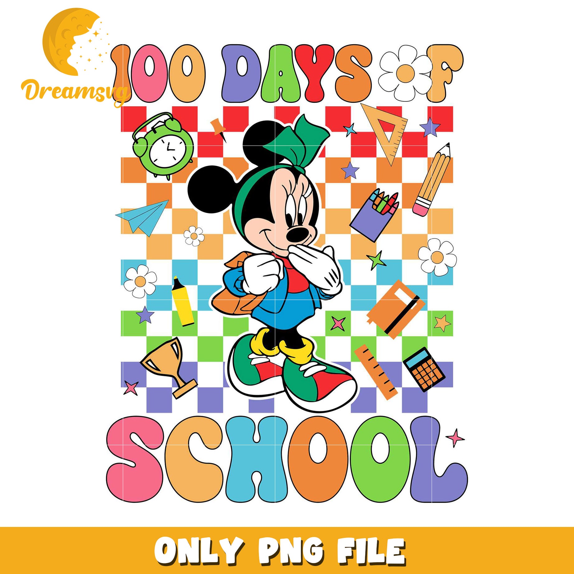 Minnie Mouse 100 Days of School PNG