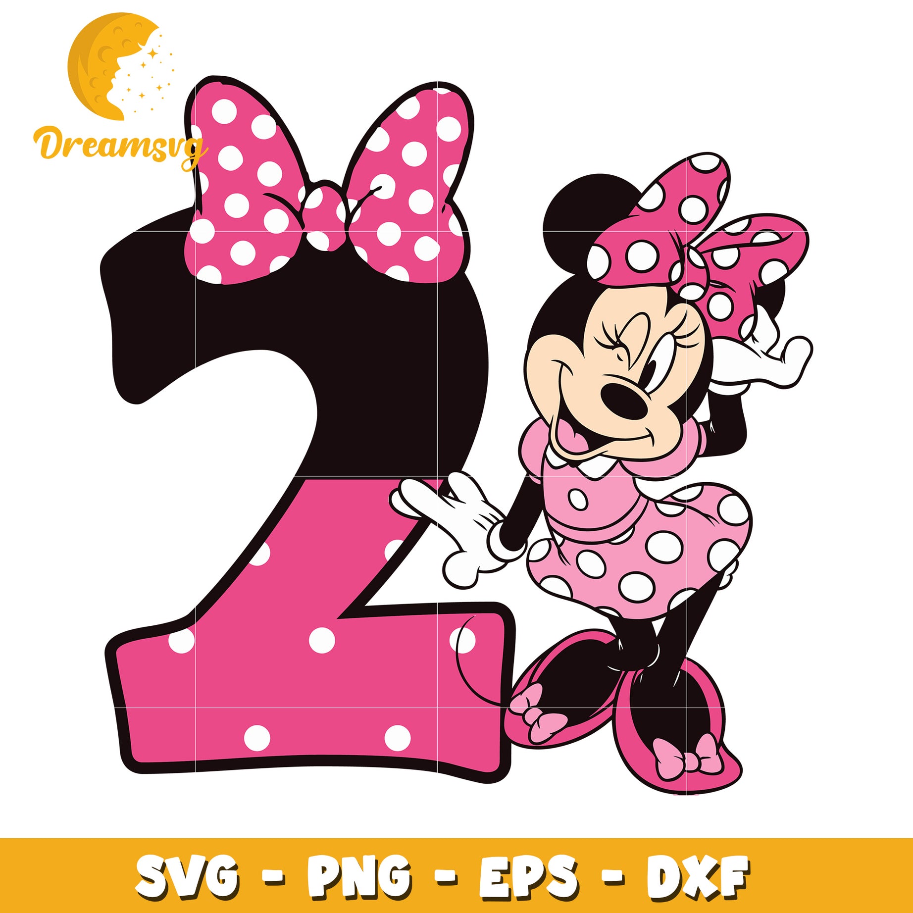 Minnie Mouse 2nd Birthday SVG PNG EPS DXF