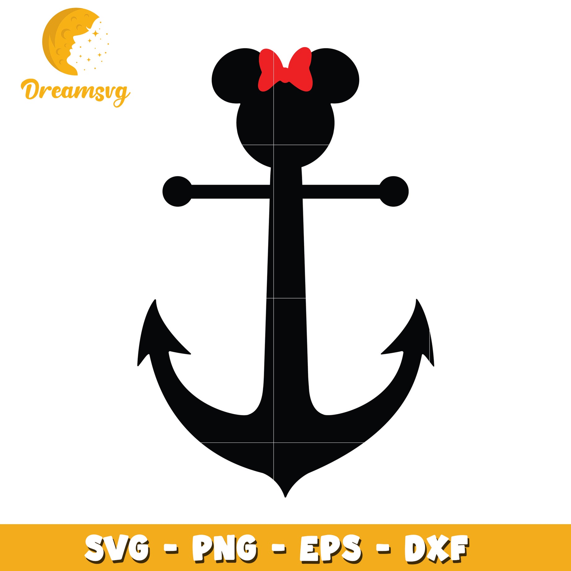 Minnie Mouse Anchor SVG Cut File