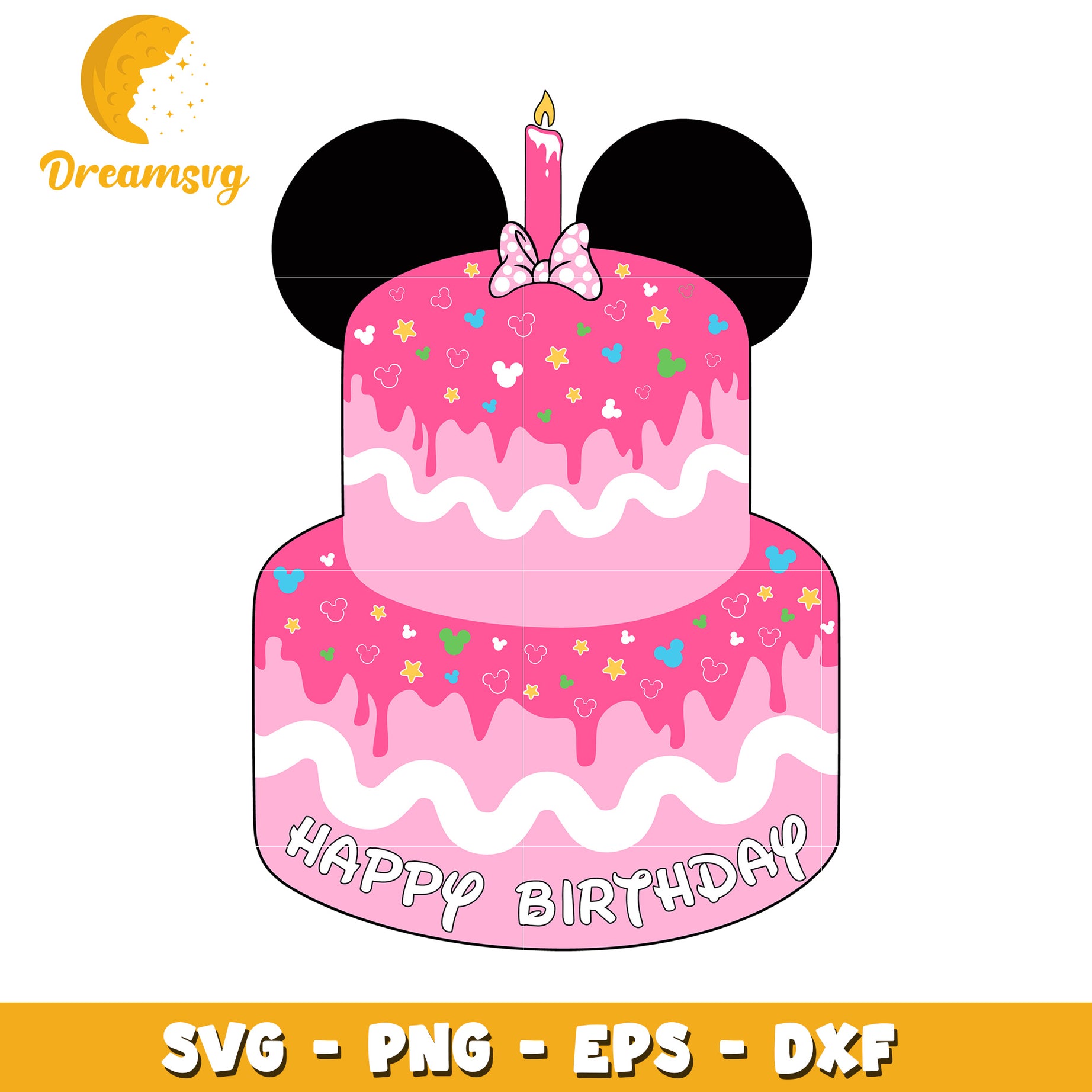 Minnie Mouse Birthday Cake SVG PNG EPS DXF