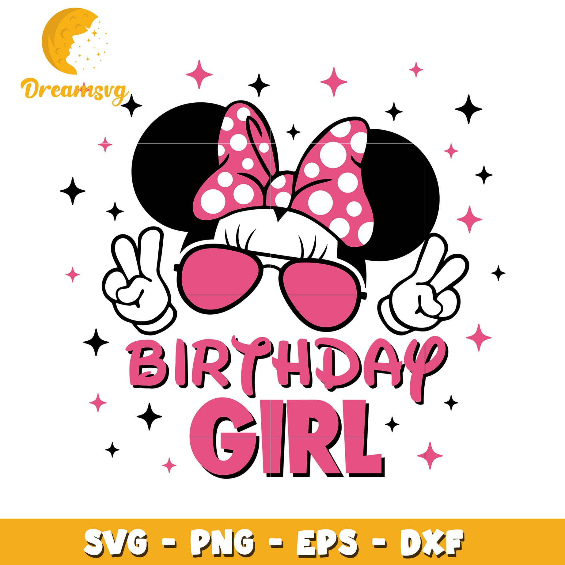 Minnie Mouse Birthday Girl SVG PNG EPS DXF