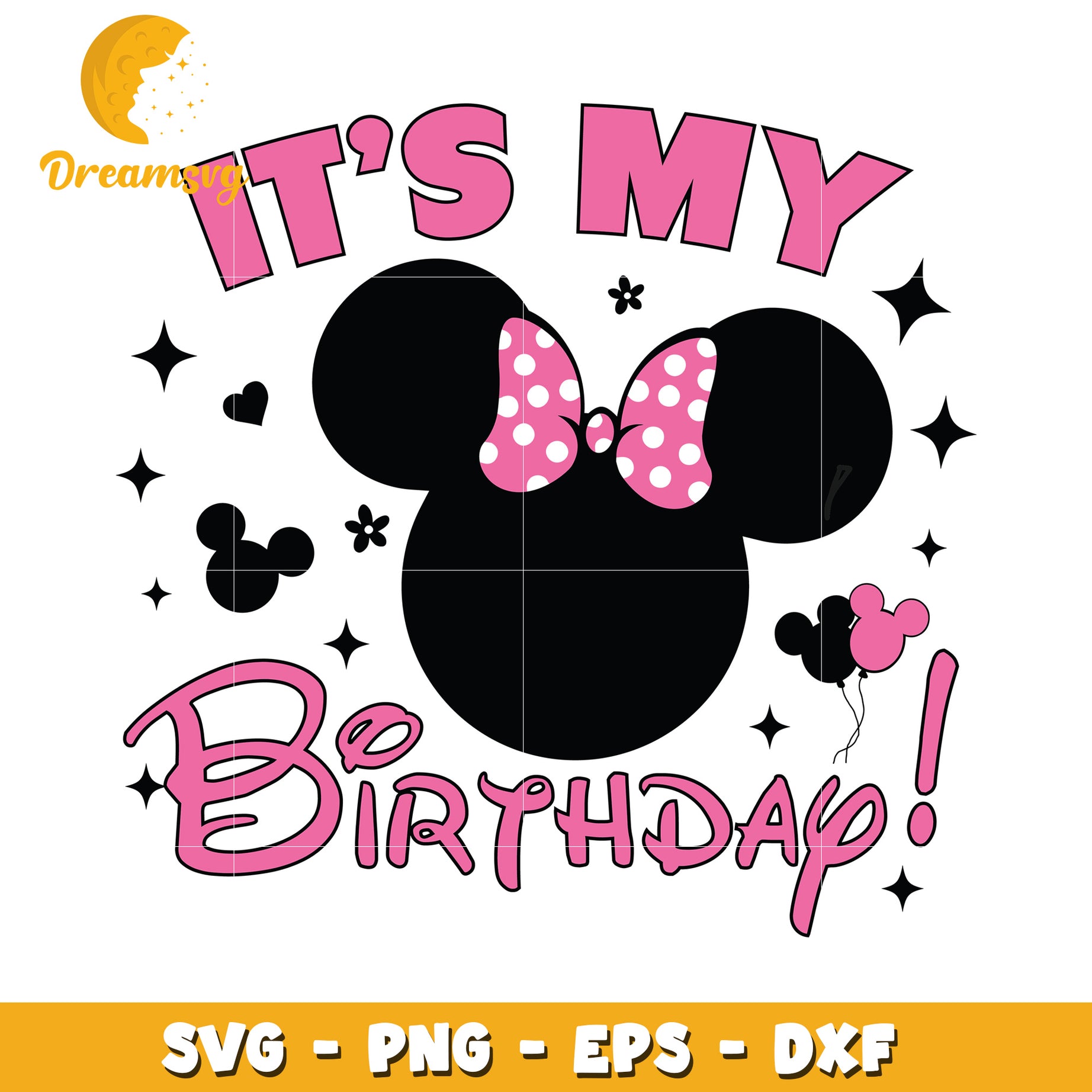 Minnie Mouse Birthday SVG Cute Design for Party Celebration