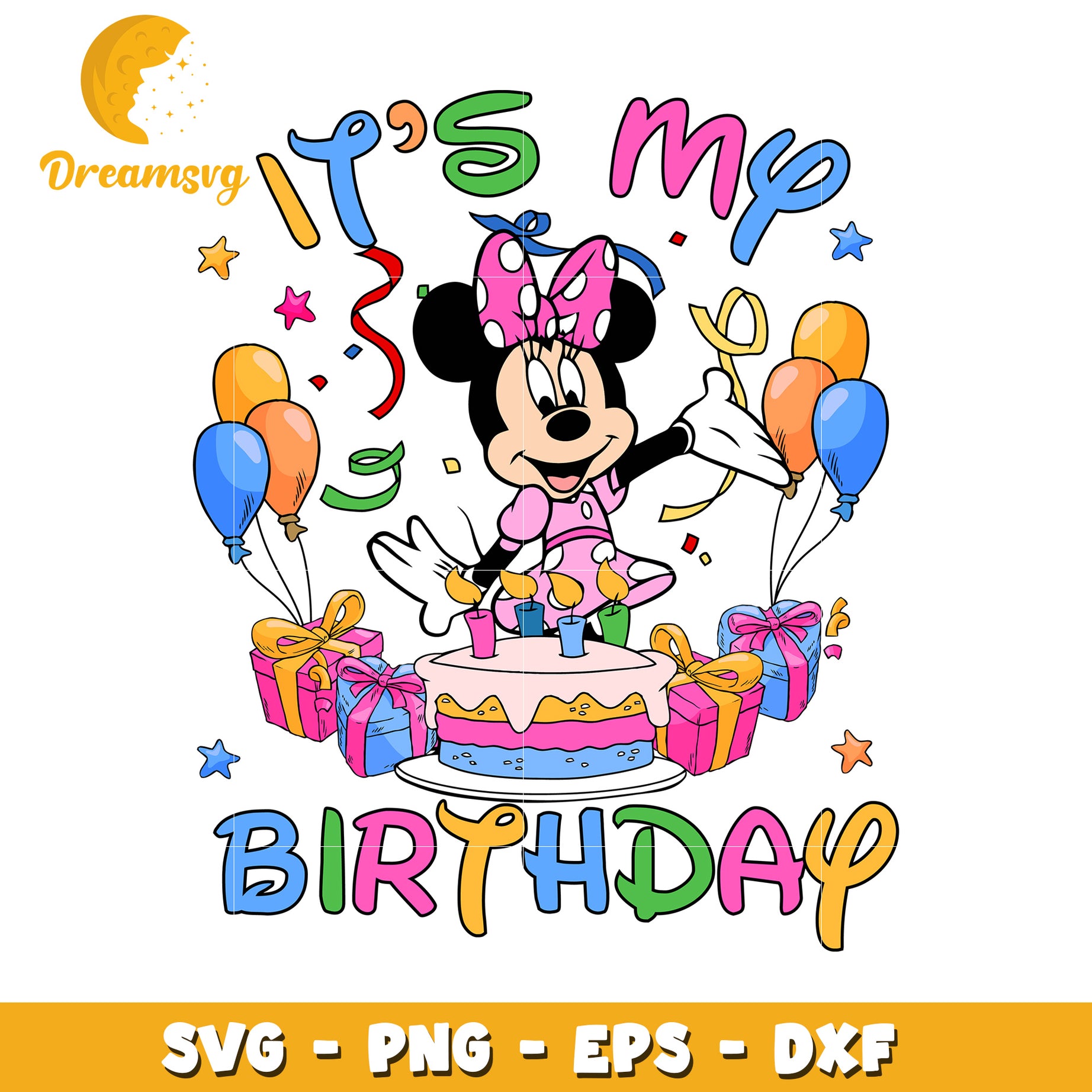 Minnie Mouse Birthday SVG PNG EPS DXF