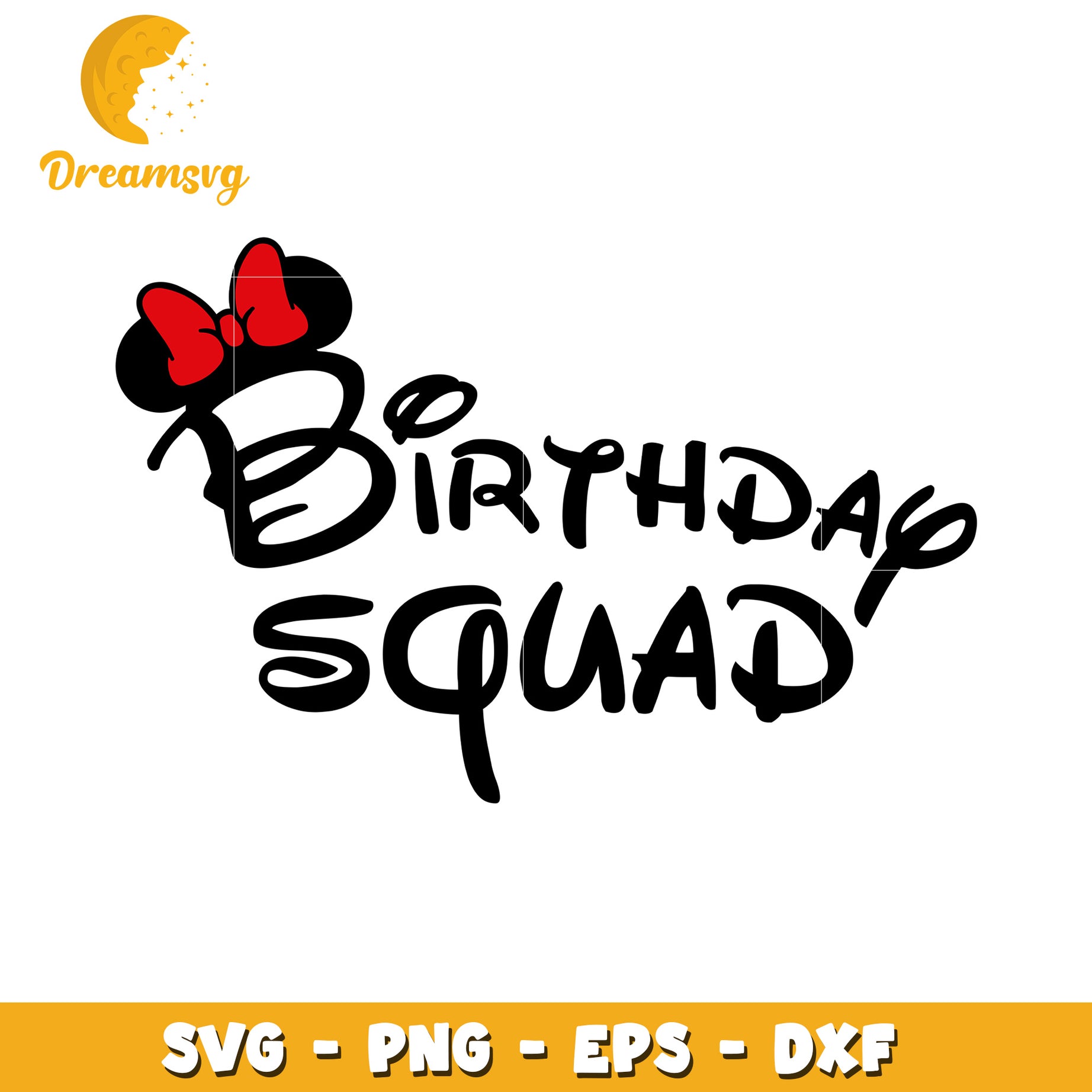 Minnie Mouse Birthday Squad SVG Cut File