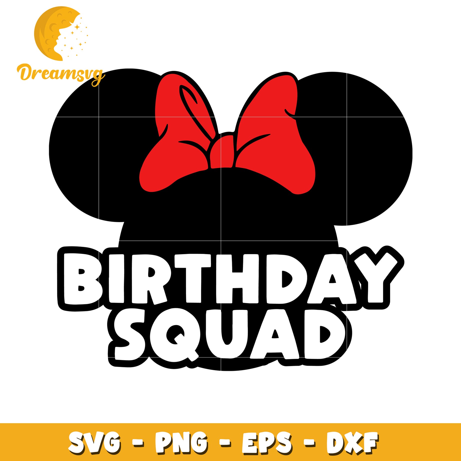 Minnie Mouse Birthday Squad SVG PNG EPS DXF