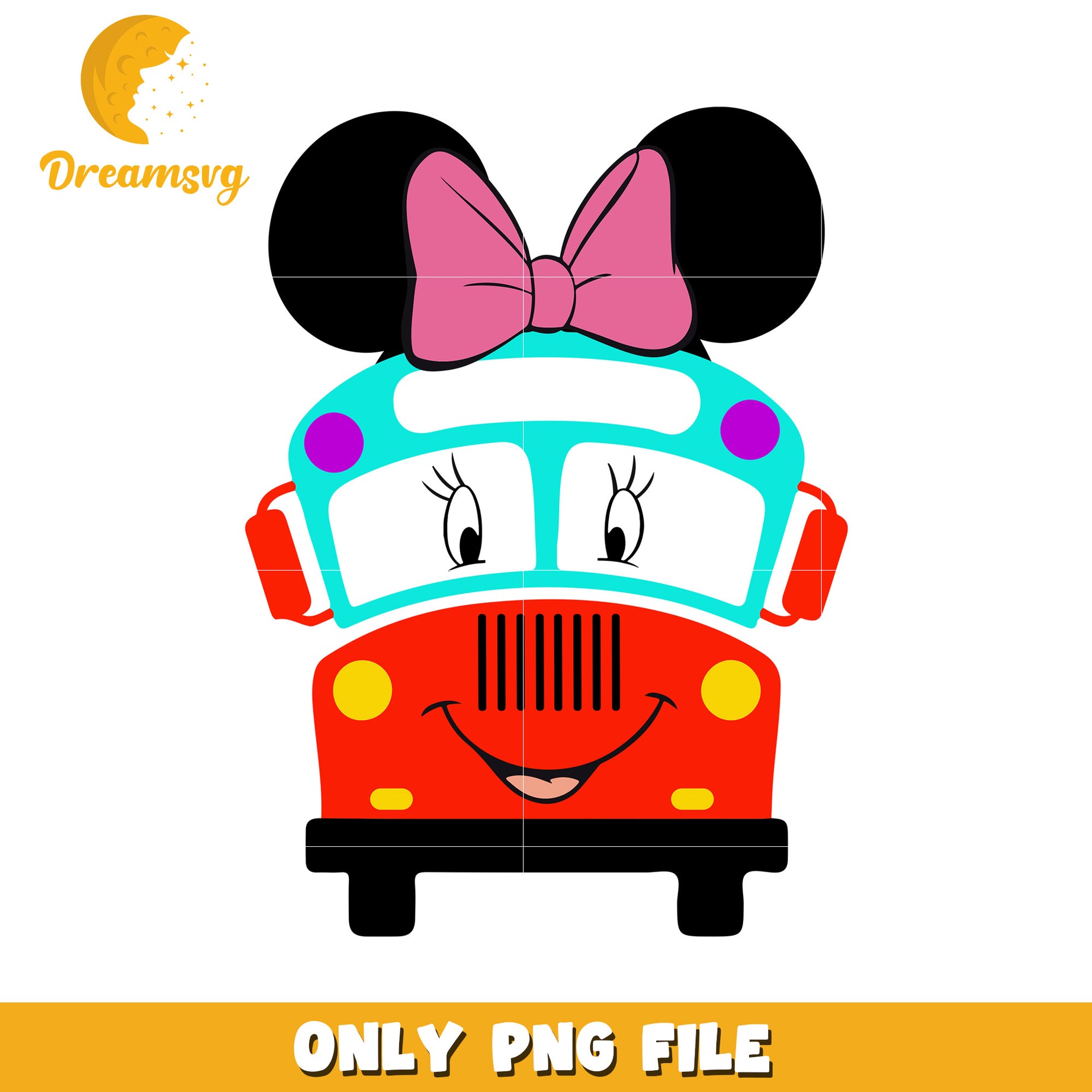 Minnie Mouse Bus PNG File