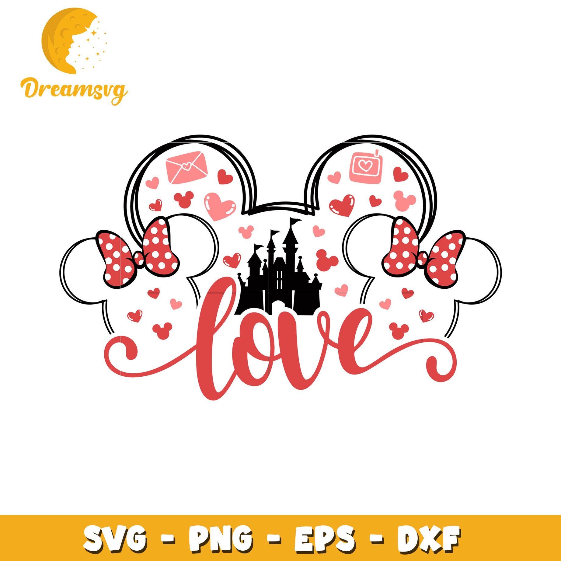Minnie Mouse Castle Love SVG PNG EPS DXF