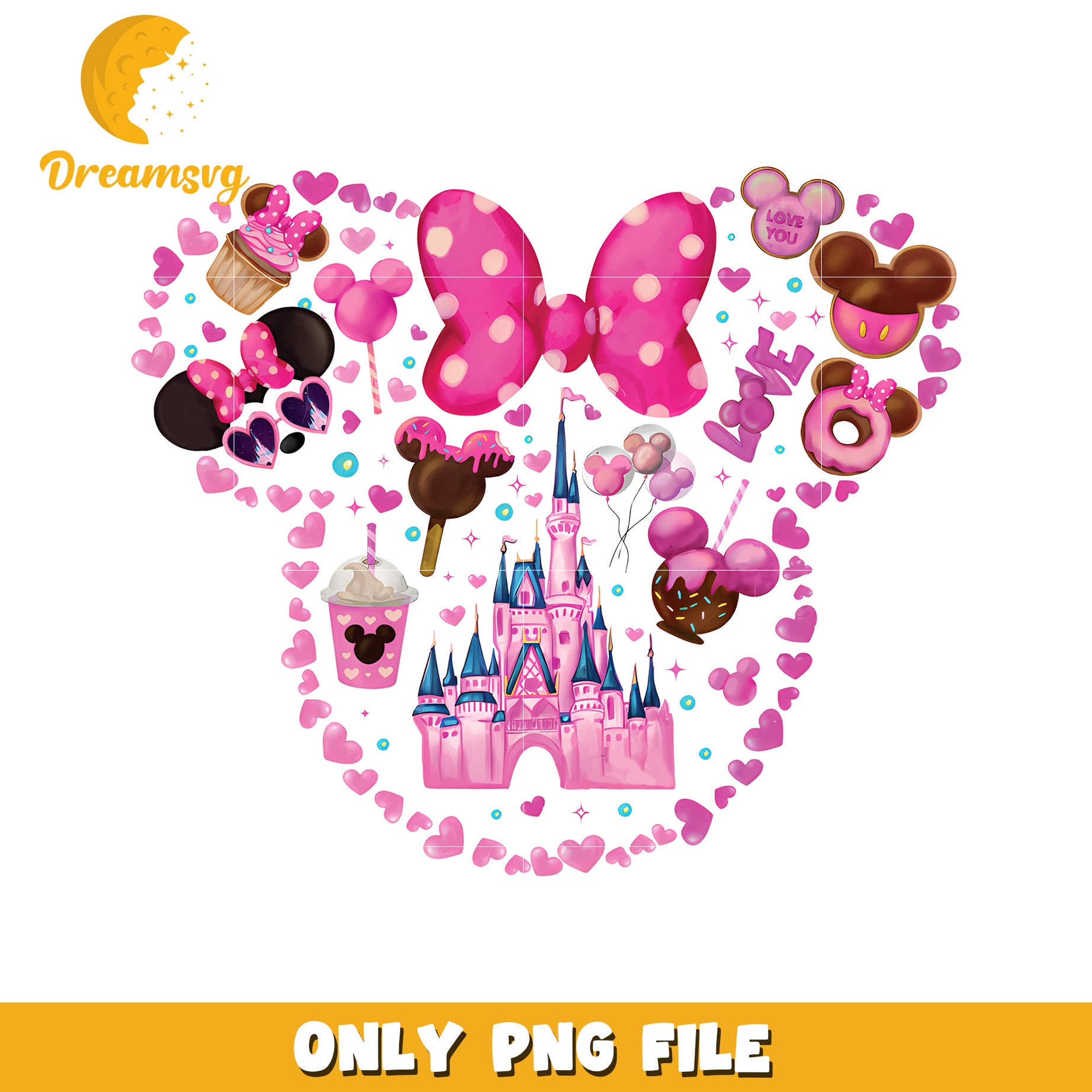 Minnie Mouse Castle PNG Design