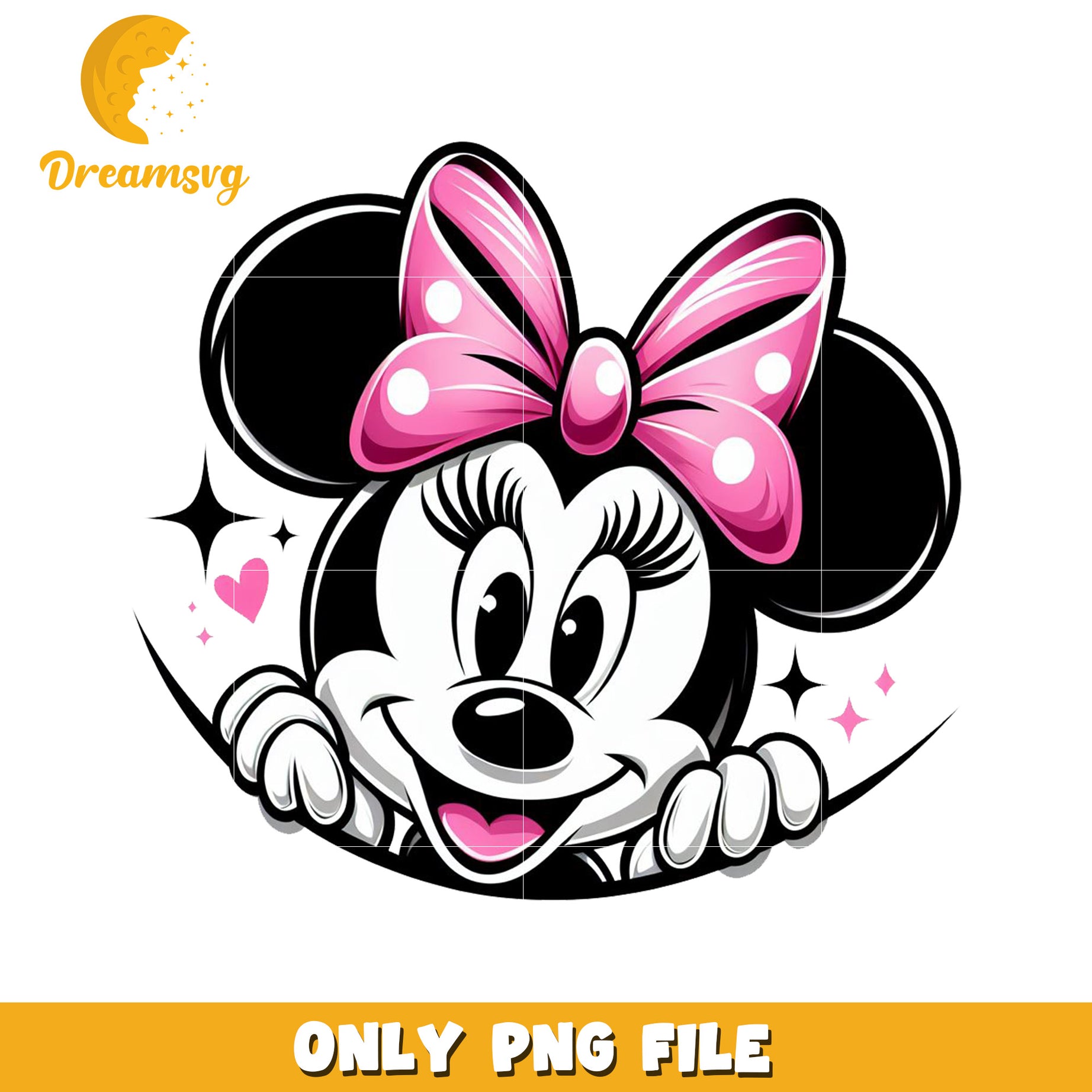 Minnie Mouse Cute PNG Graphic for Downloadable Art