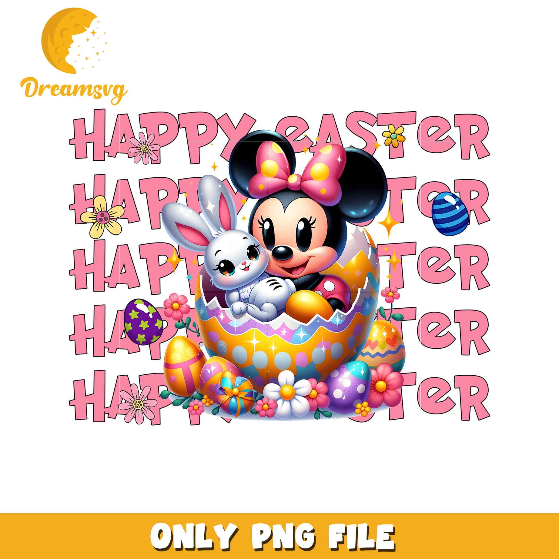 Minnie Mouse Easter PNG Happy Easter Bunny