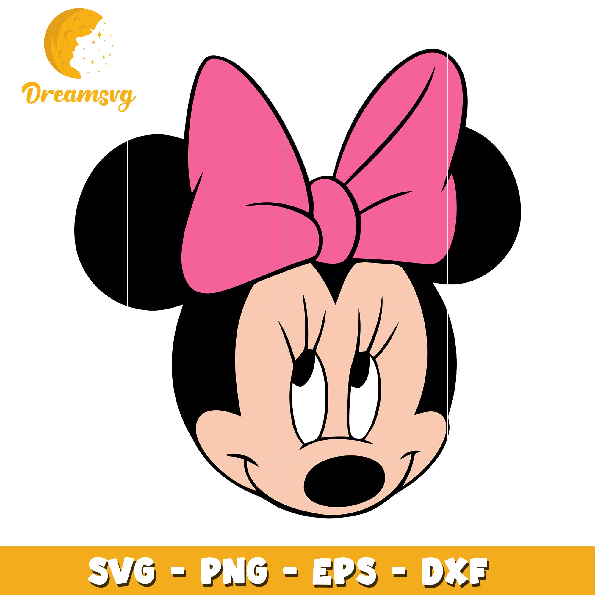 Minnie Mouse Face SVG PNG EPS DXF Cut File
