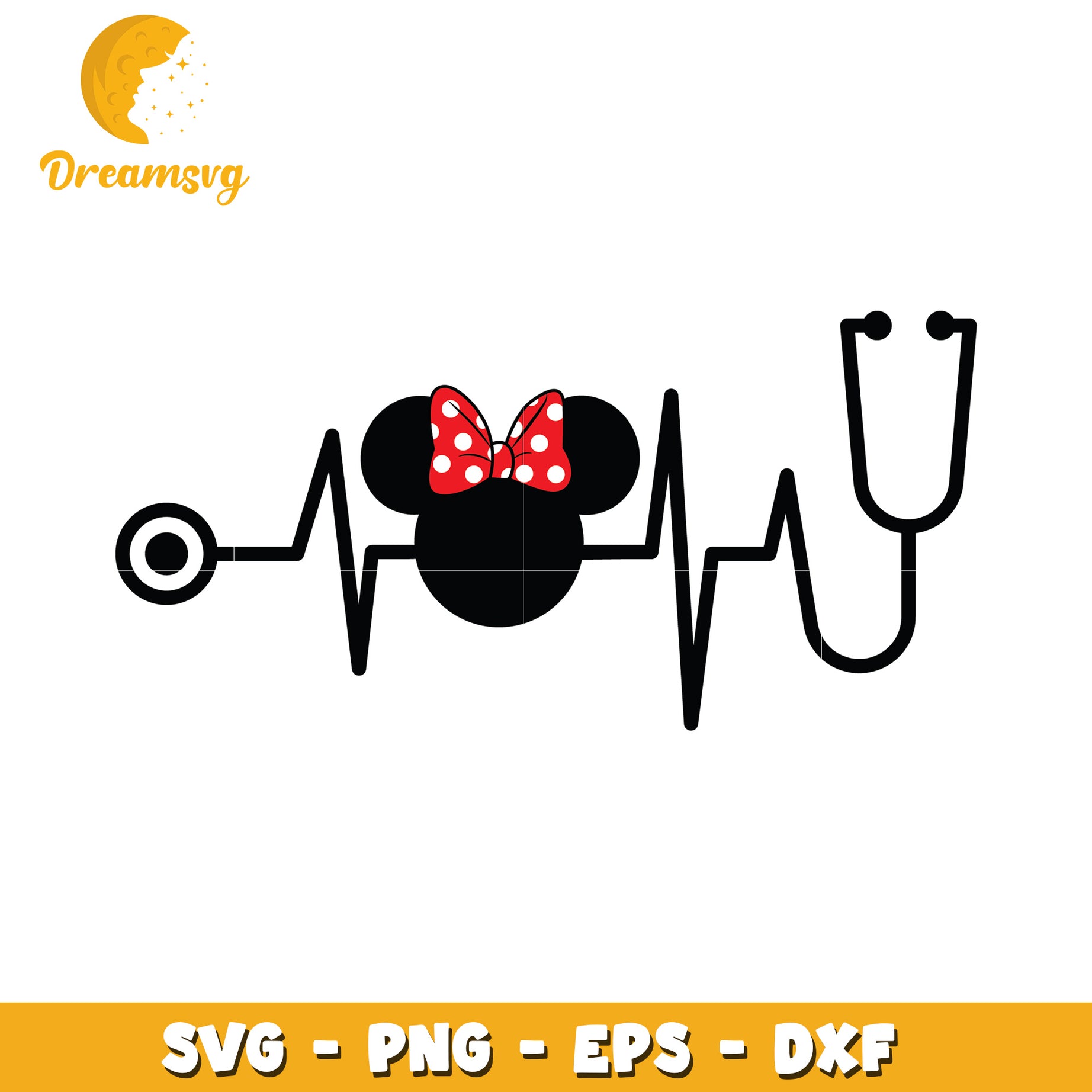 Minnie Mouse Heartbeat SVG Cut File