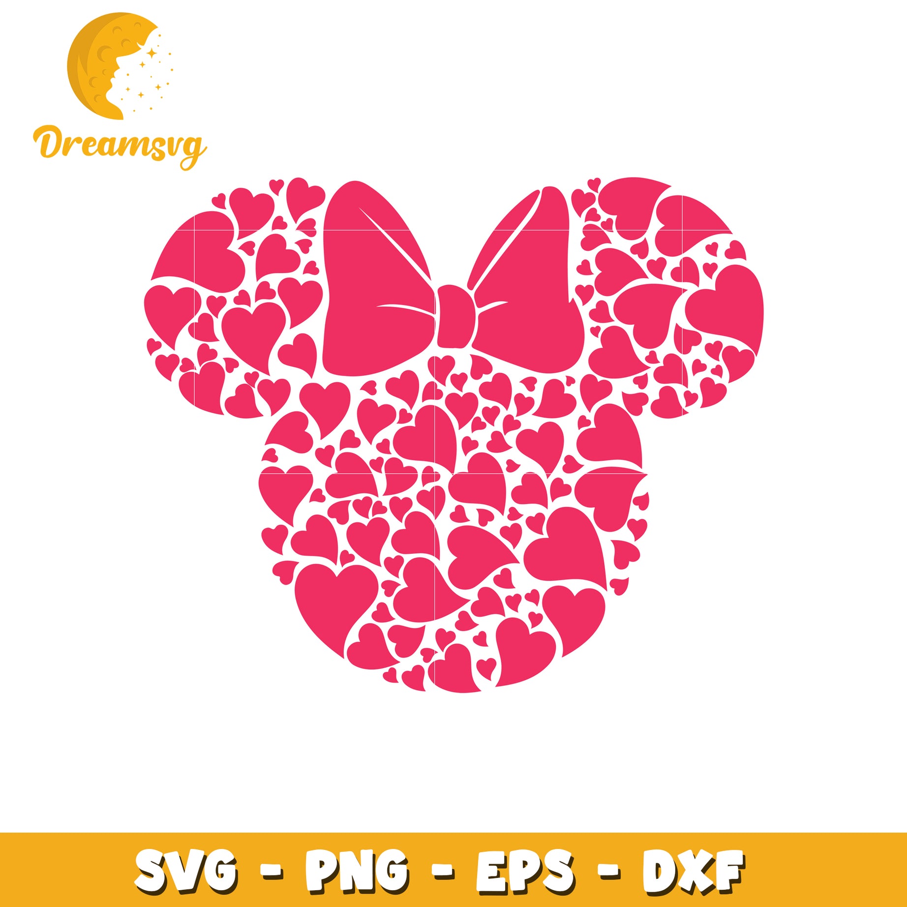 Minnie Mouse Hearts SVG Cut File