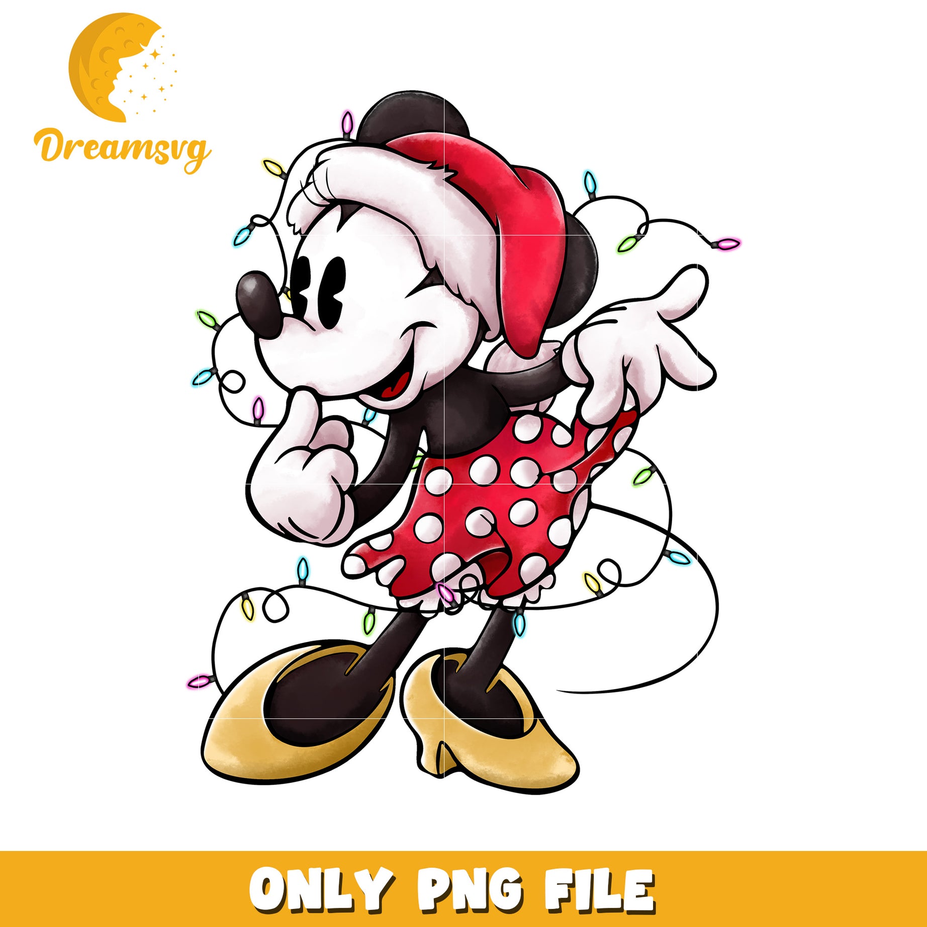 Minnie Mouse Holiday PNG File for Christmas Decor