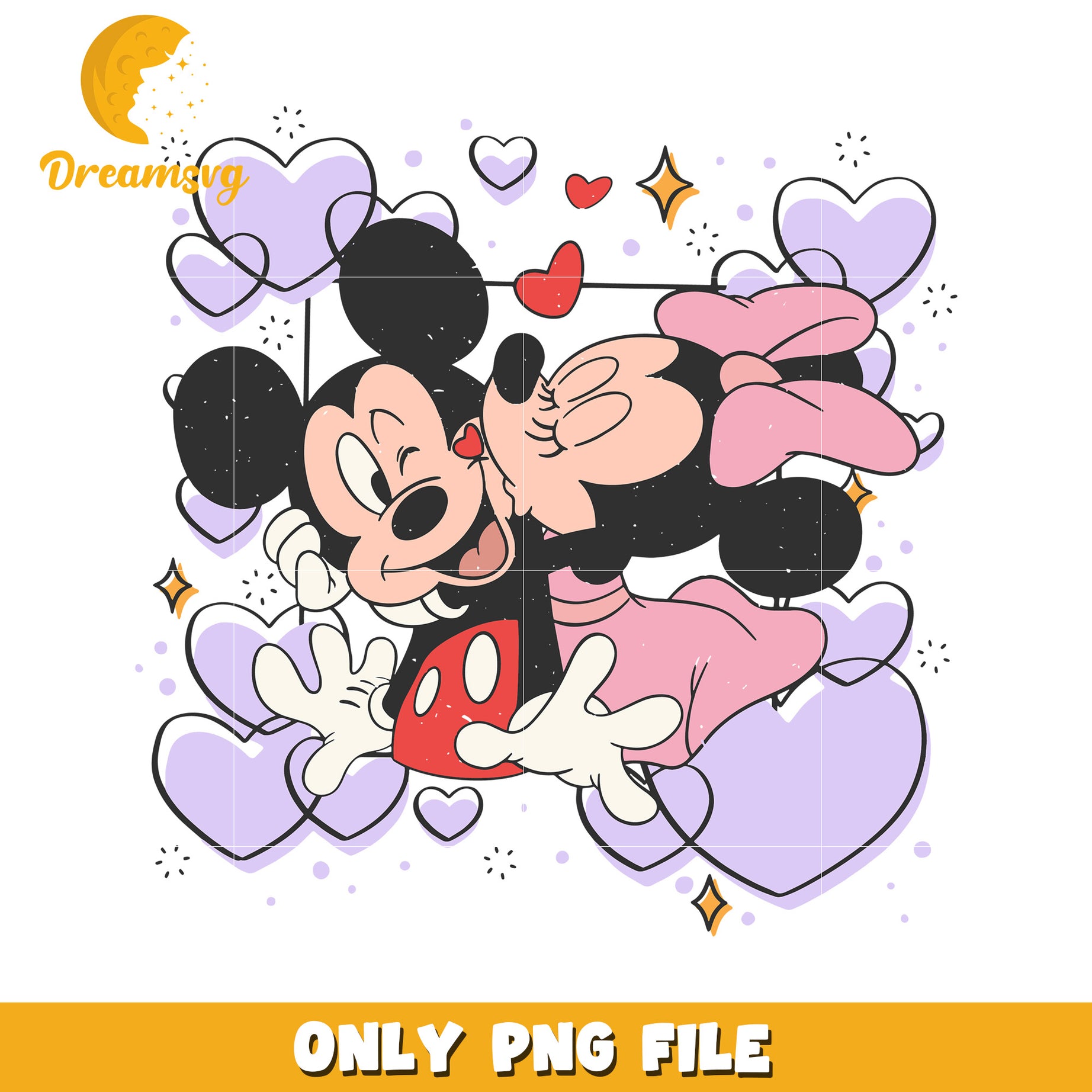 Minnie Mouse Kissing Mickey PNG