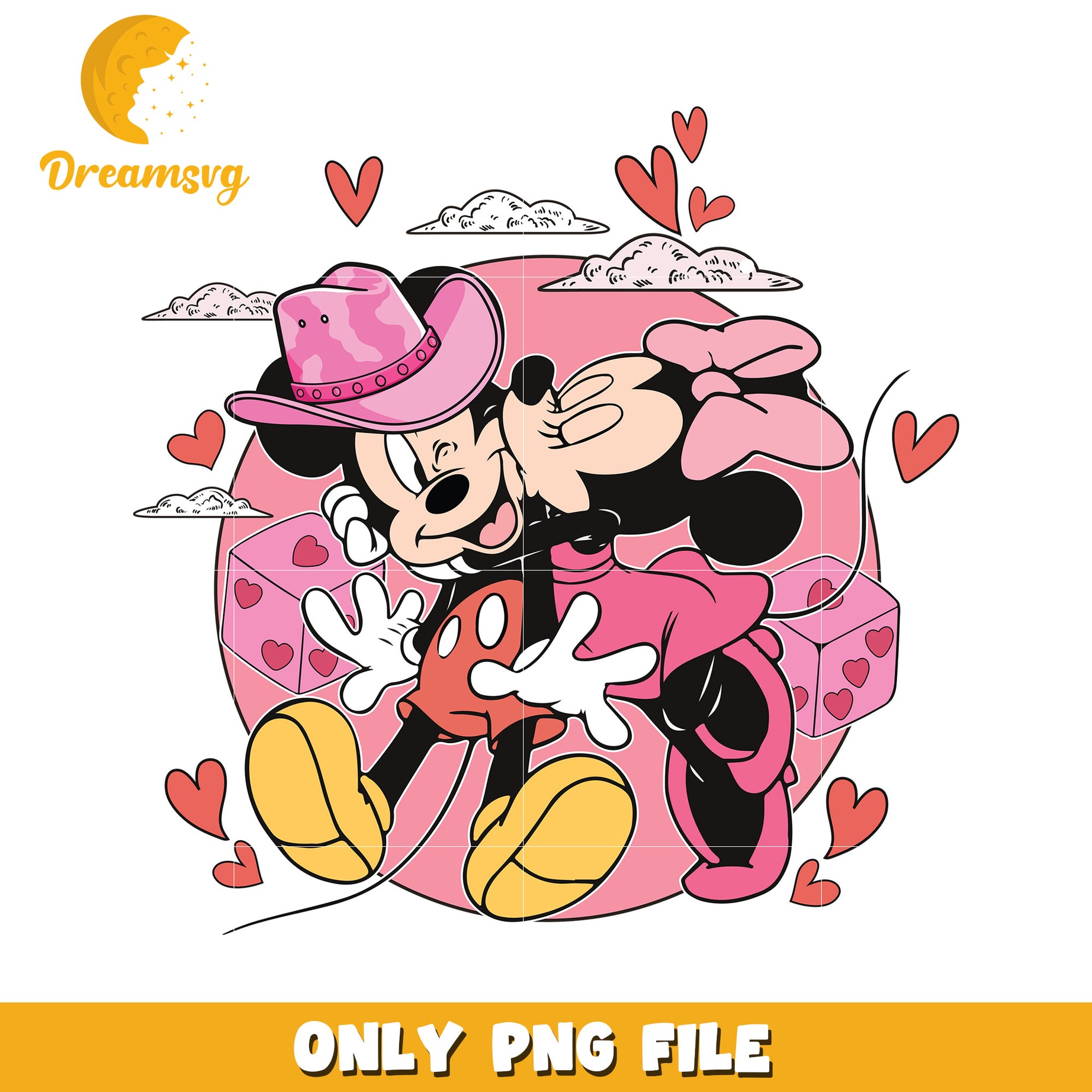 Minnie Mouse Kissing Mickey PNG Image