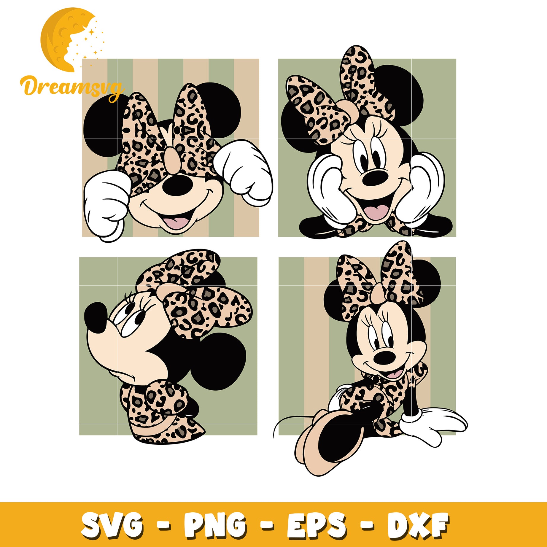 Minnie Mouse Leopard SVG PNG EPS DXF