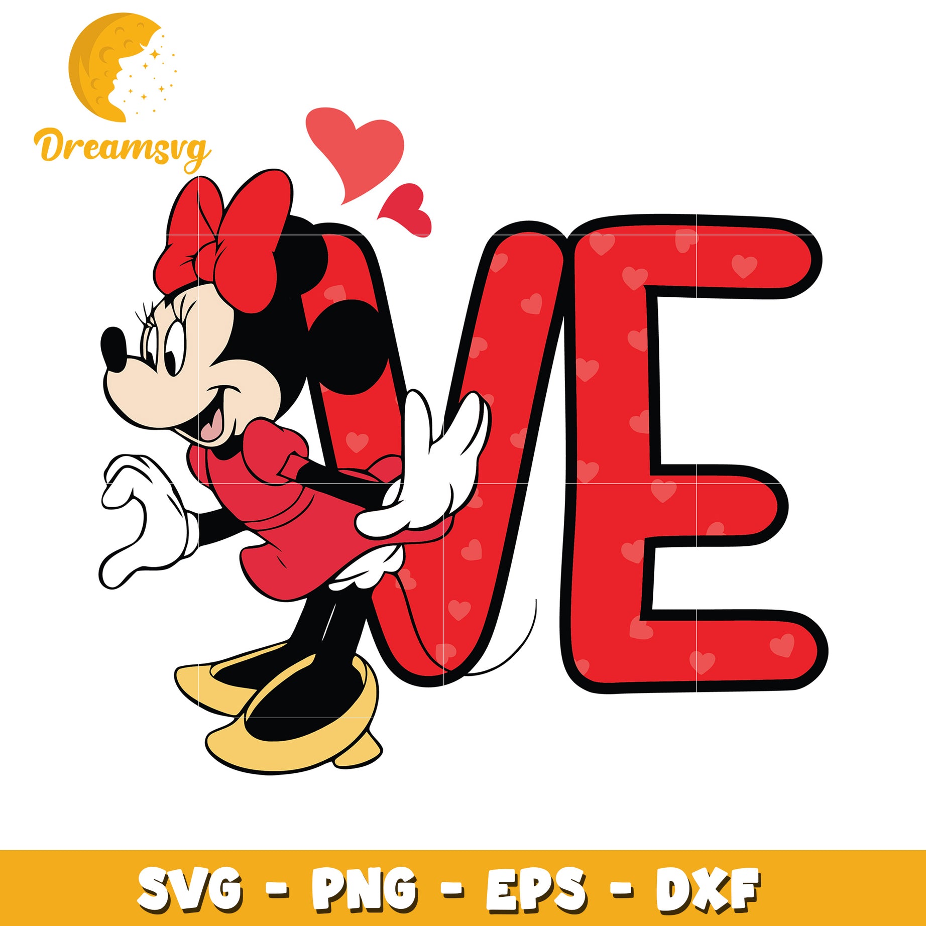 Minnie Mouse Love SVG PNG EPS DXF