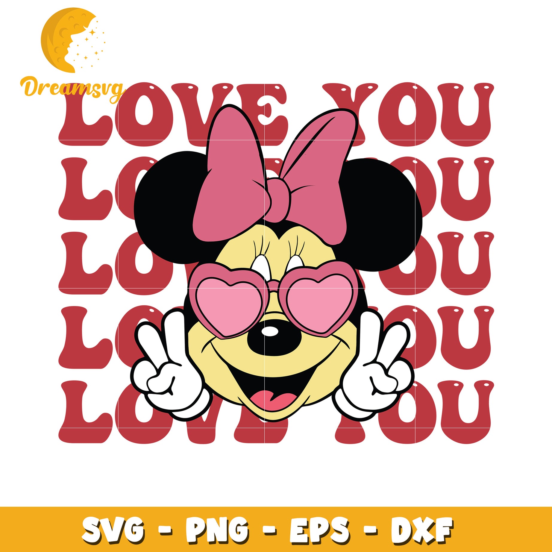 Minnie Mouse Love You SVG Cut Files