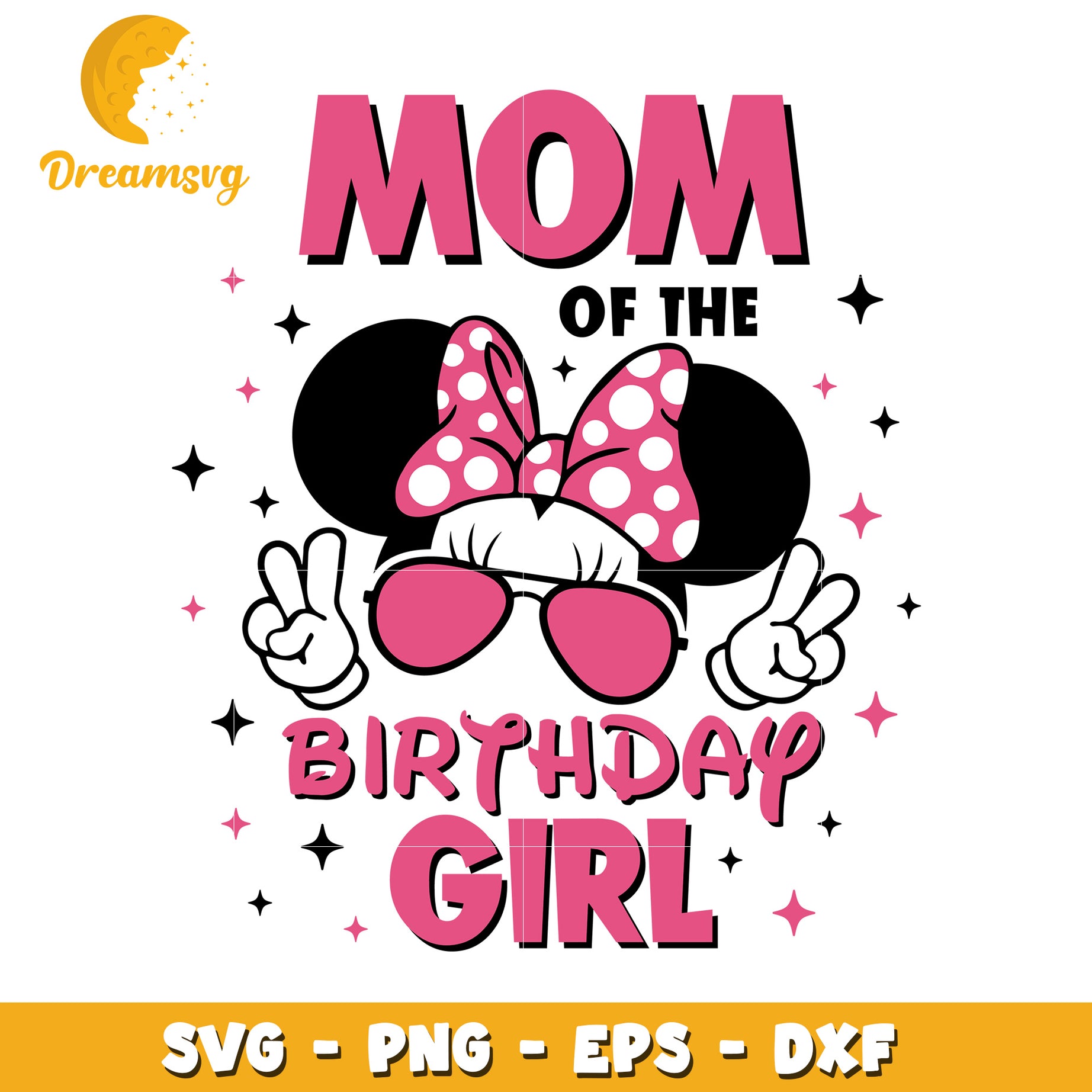 Minnie Mouse Mom Birthday Girl SVG
