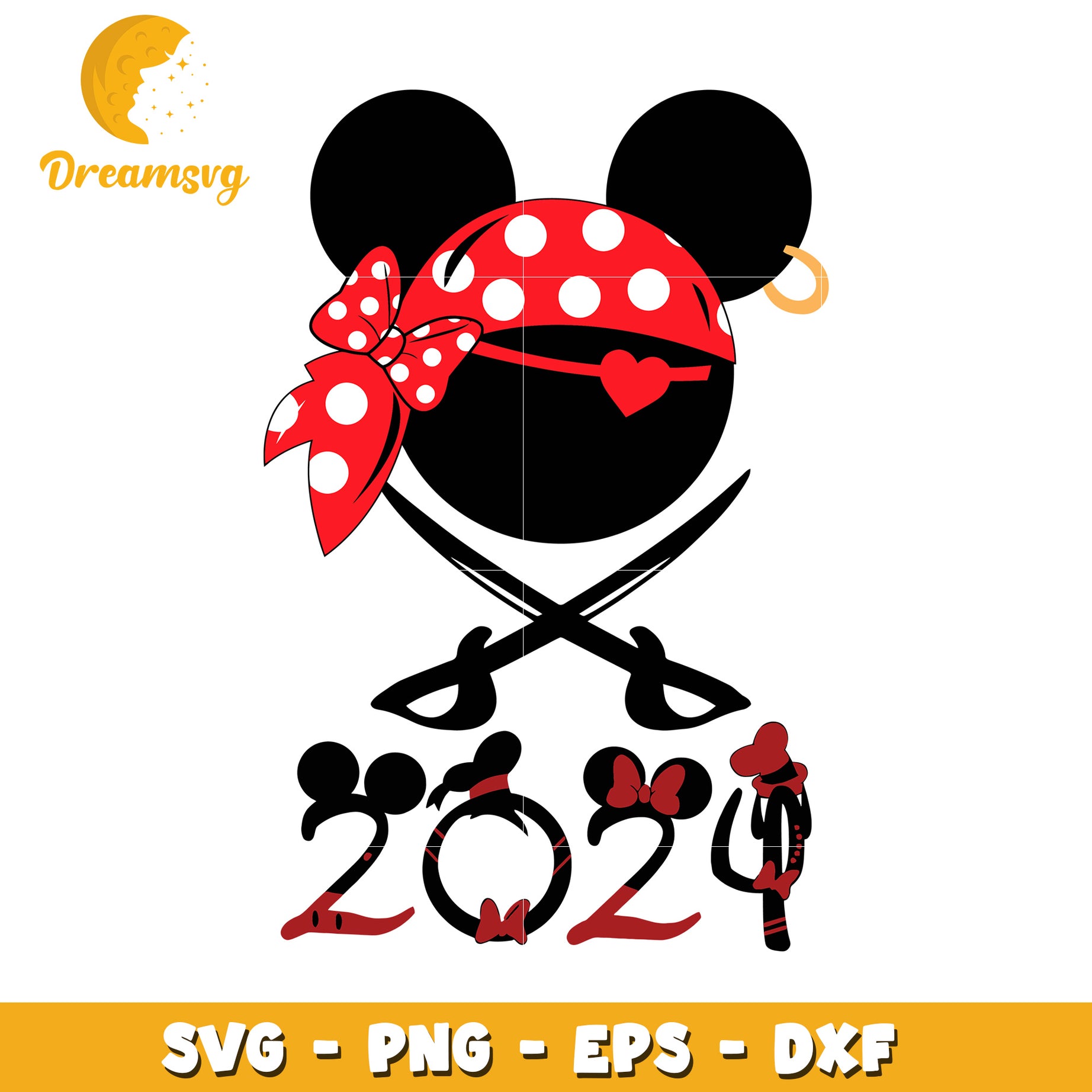 Minnie Mouse Pirate 2024 SVG Cut File