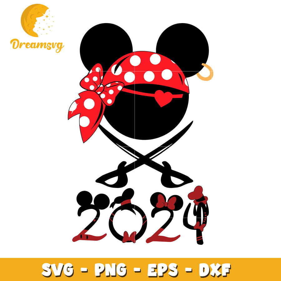 Minnie Mouse Pirate 2024 SVG Cut File